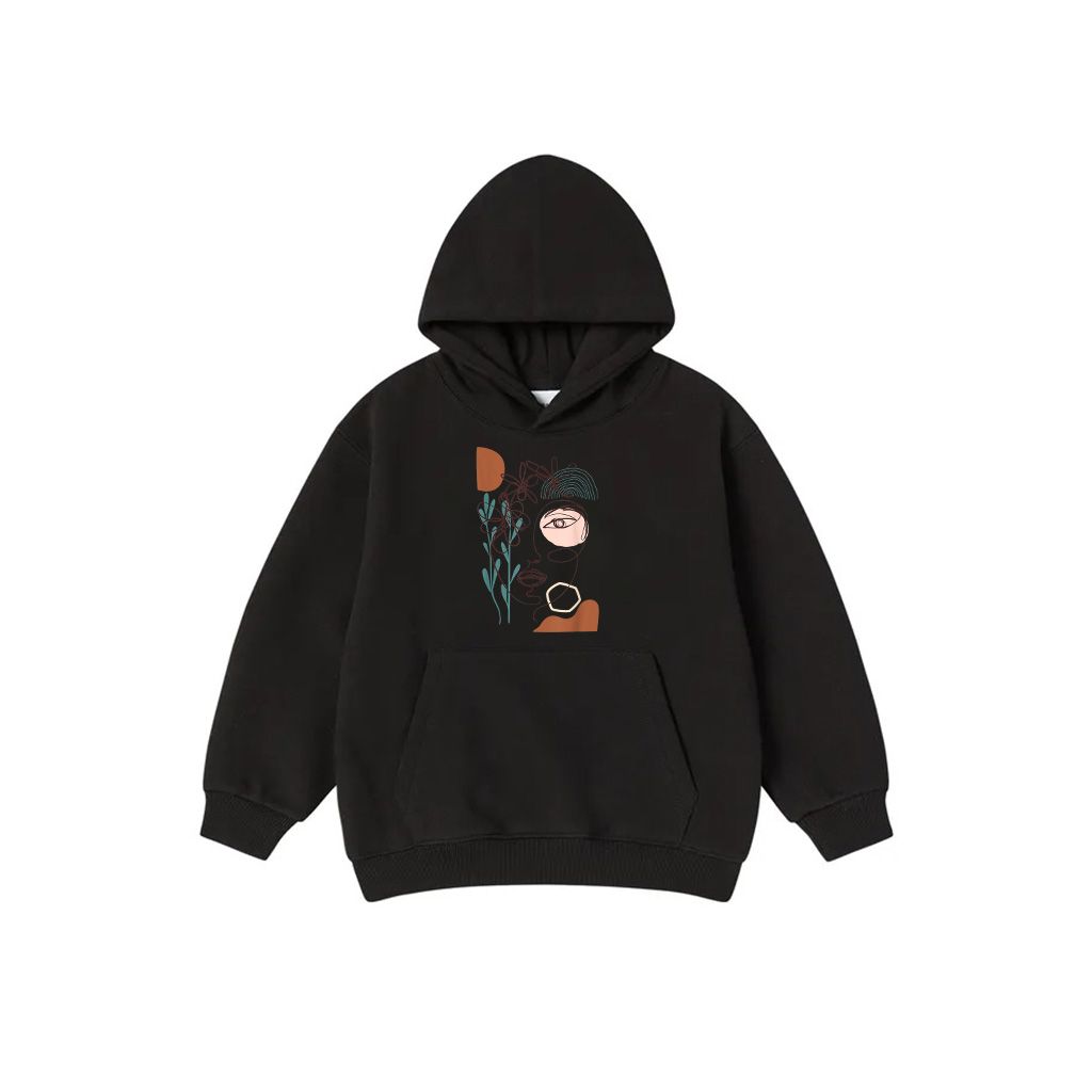 Line Art Face Woman Abstract Minimalistic Aesthetic Hoodie