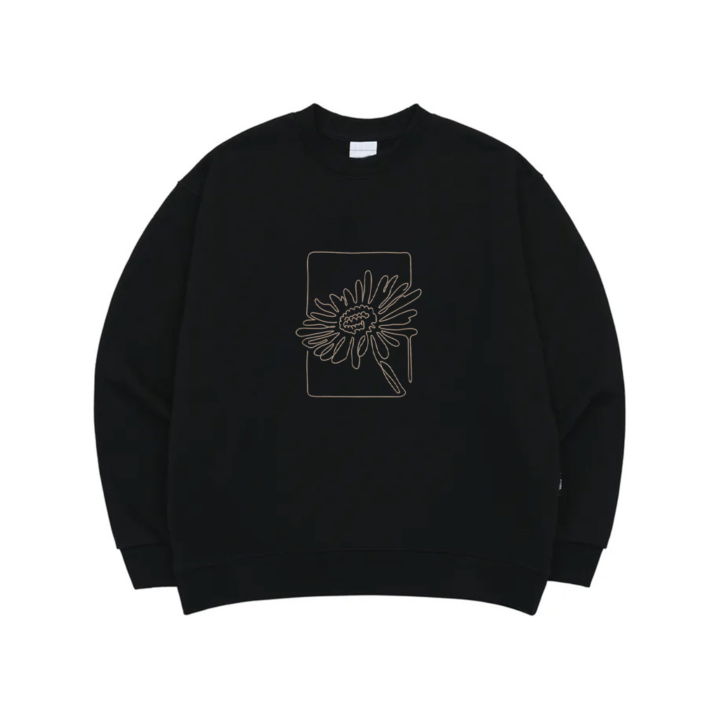 Line Drawing Bohemian Flowers, Continuous Line Daisy Flower Sweatshirt