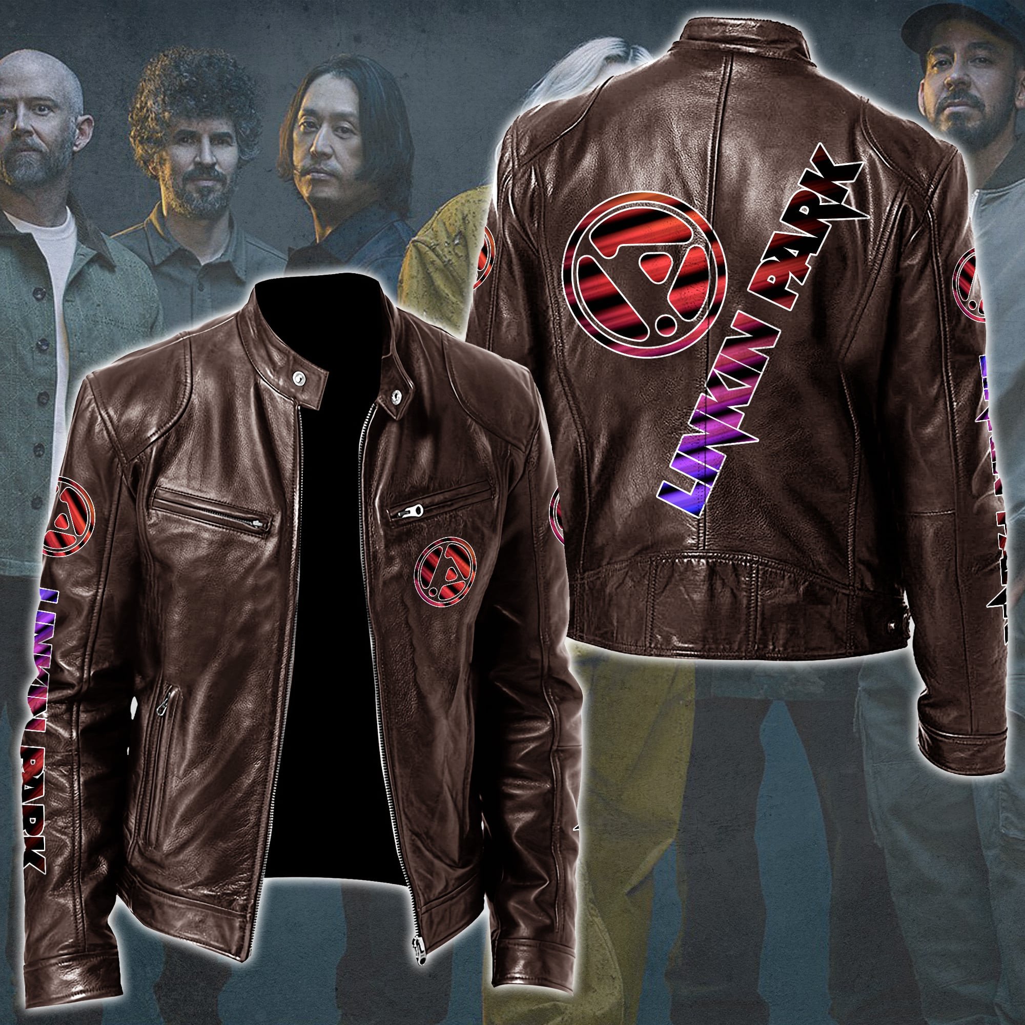Linkin Park Leather Bomber Jacket