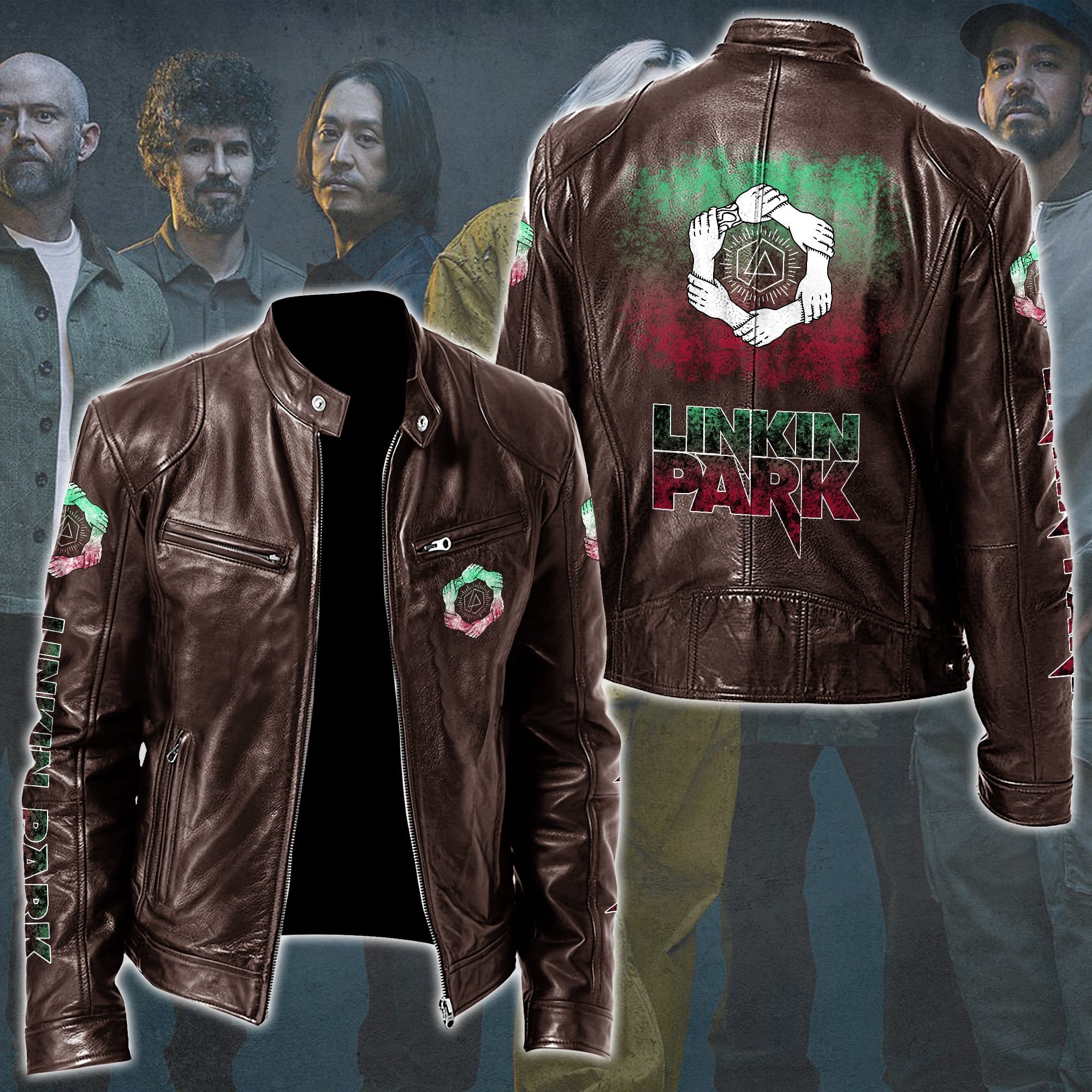 Linkin Park Leather Bomber Jacket