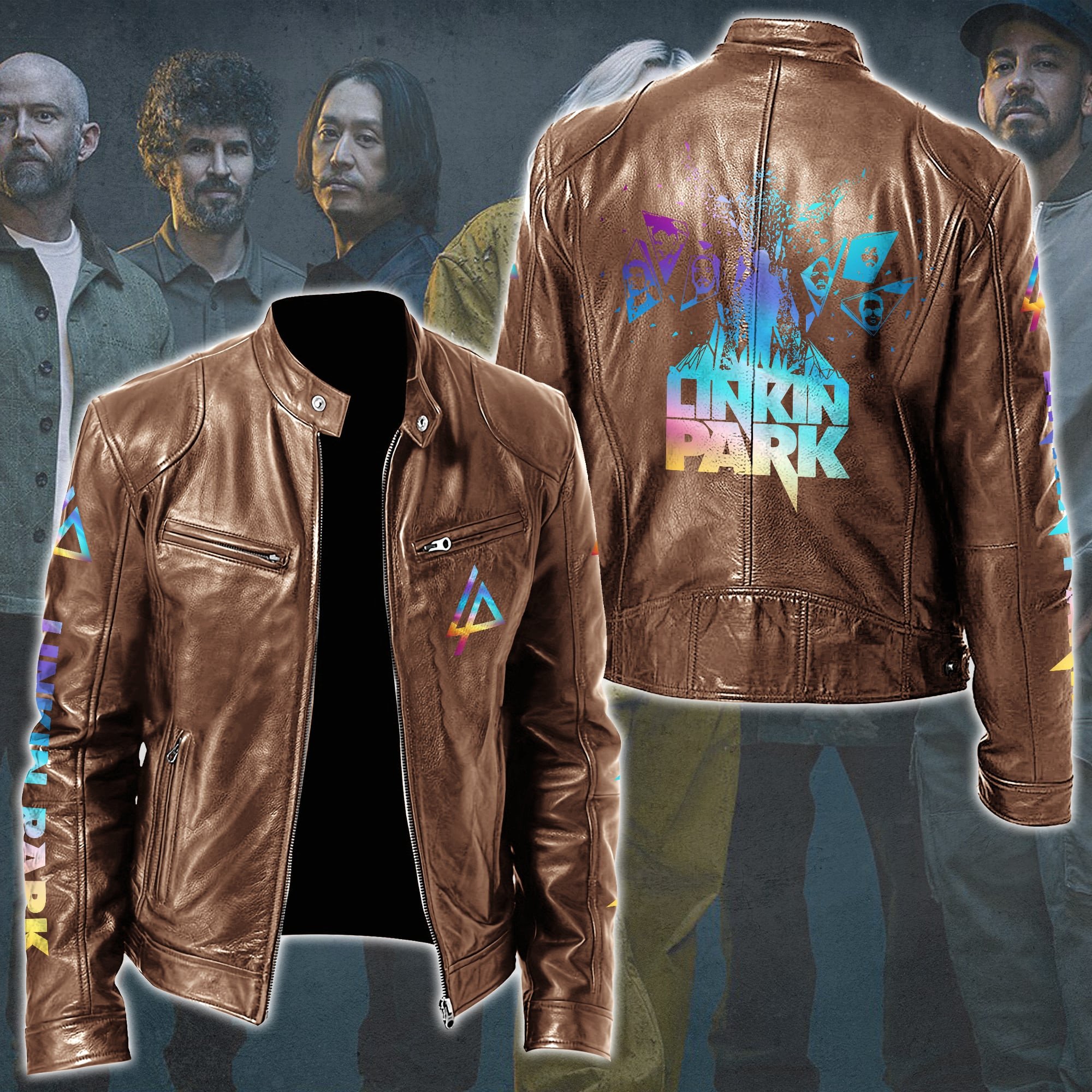 Linkin Park Leather Bomber Jacket