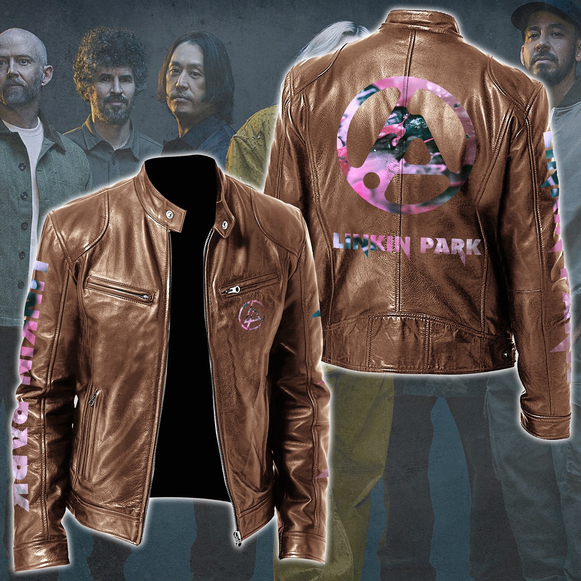 Linkin Park Leather Bomber Jacket