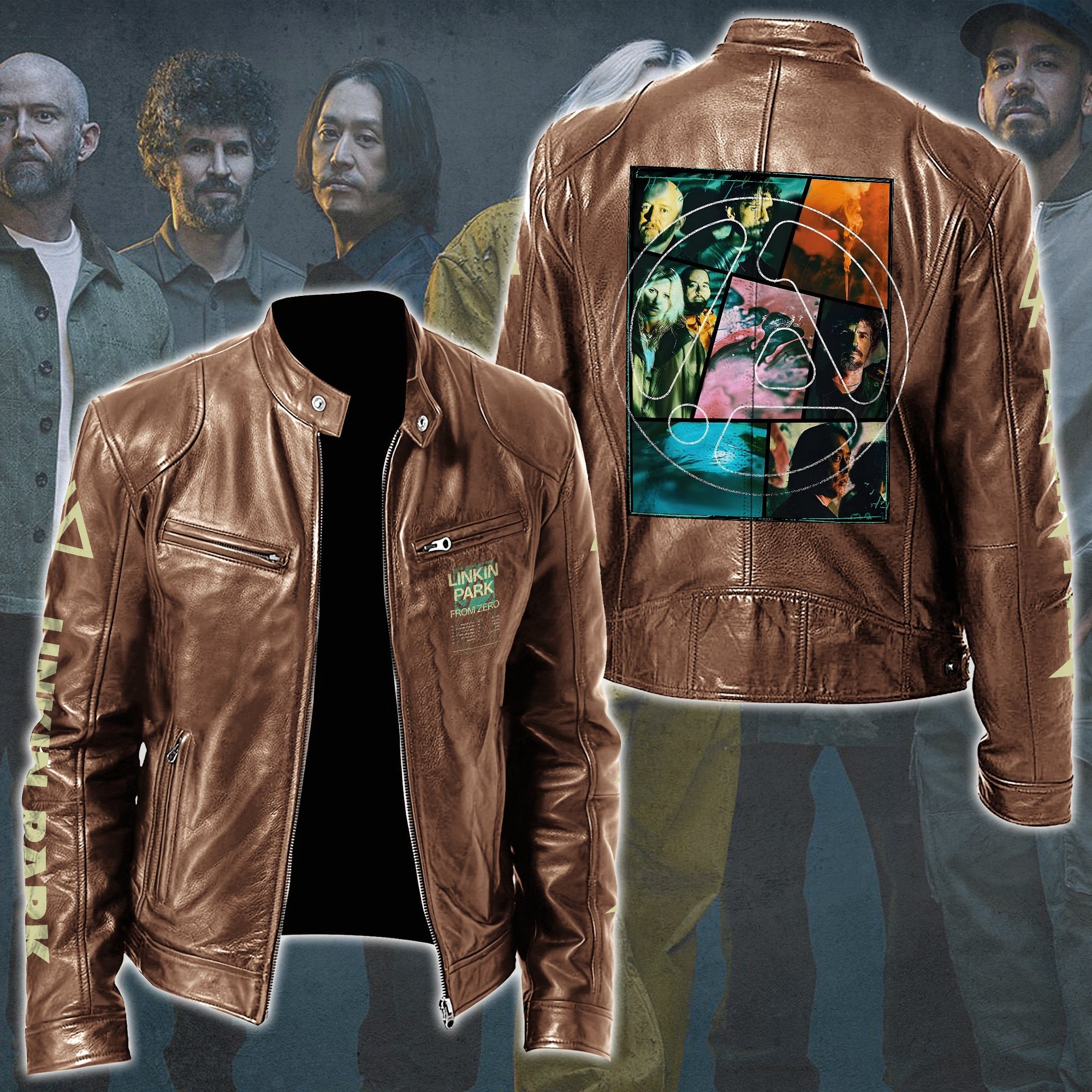Linkin Park Leather Bomber Jacket
