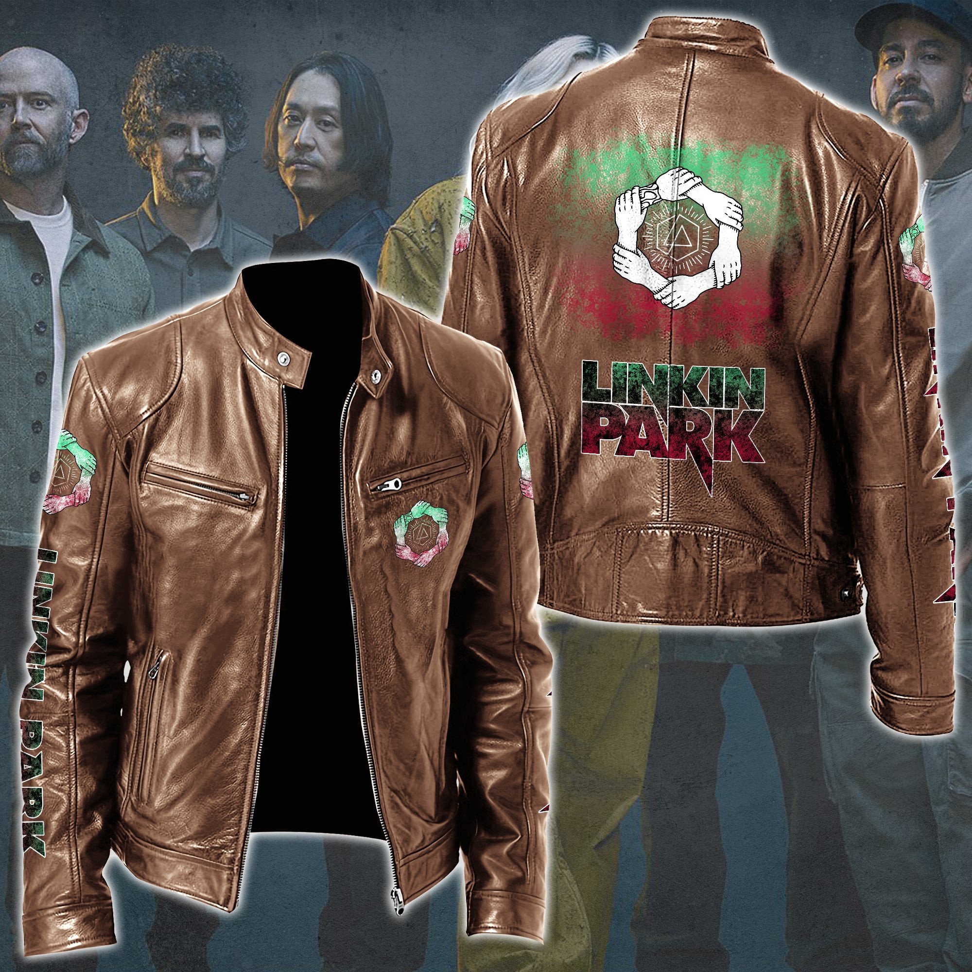 Linkin Park Leather Bomber Jacket