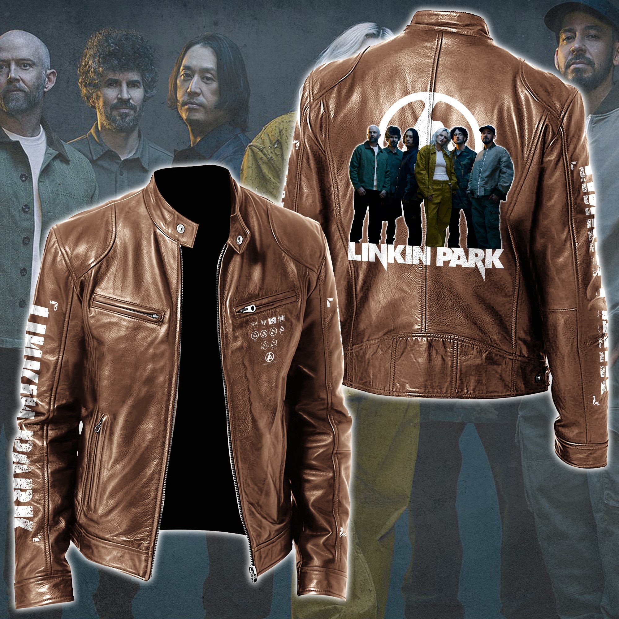 Linkin Park Leather Bomber Jacket