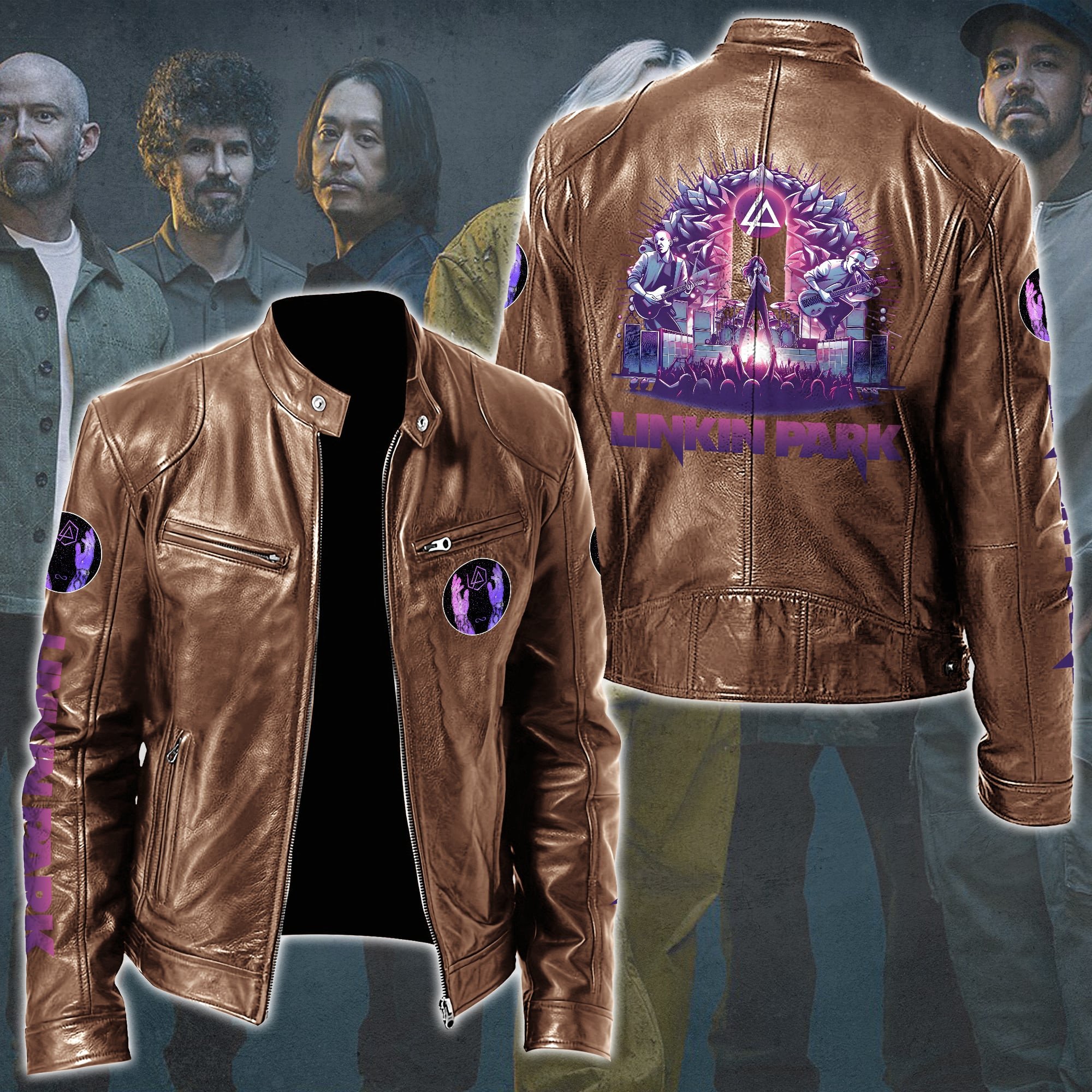 Linkin Park Leather Bomber Jacket