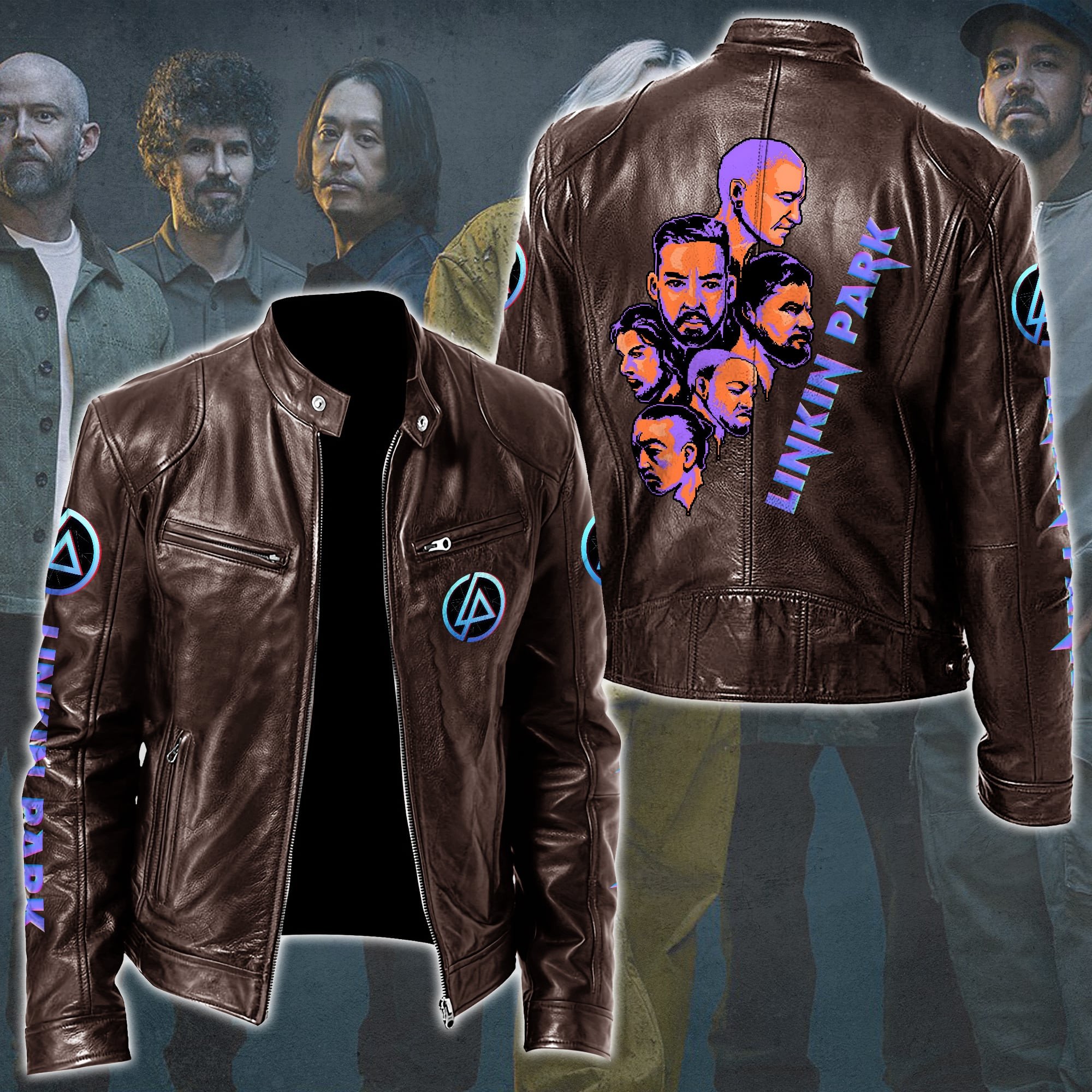Linkin Park Leather Bomber Jacket