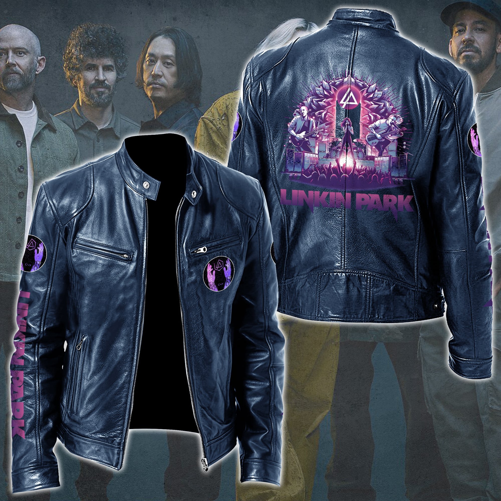 Linkin Park Leather Bomber Jacket