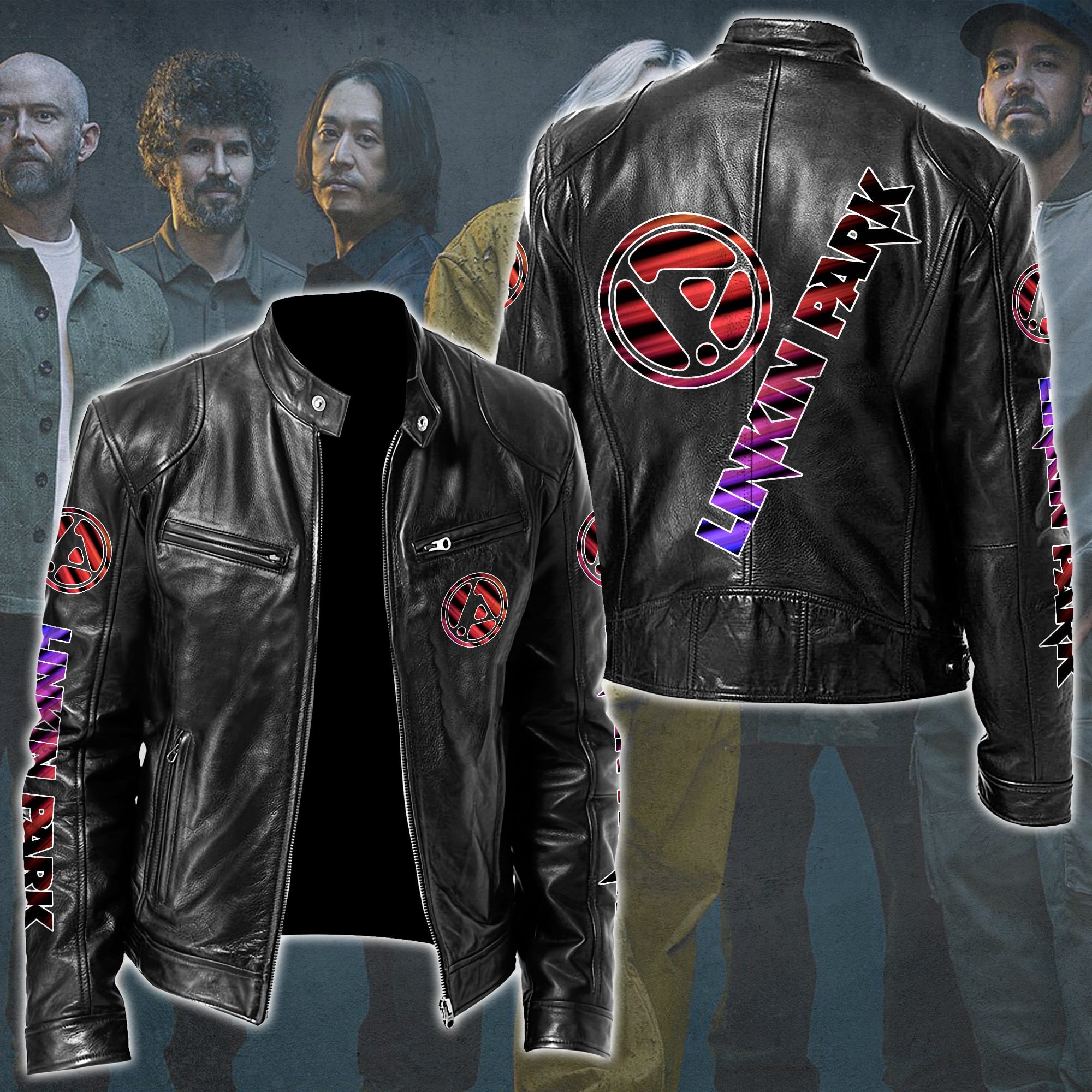 Linkin Park Leather Bomber Jacket