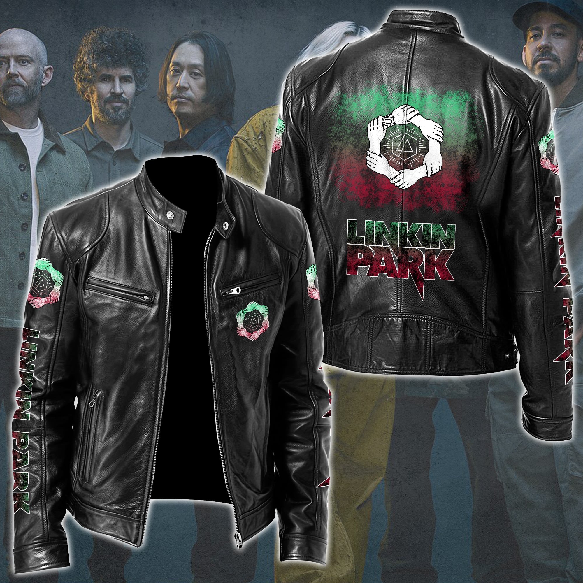 Linkin Park Leather Bomber Jacket