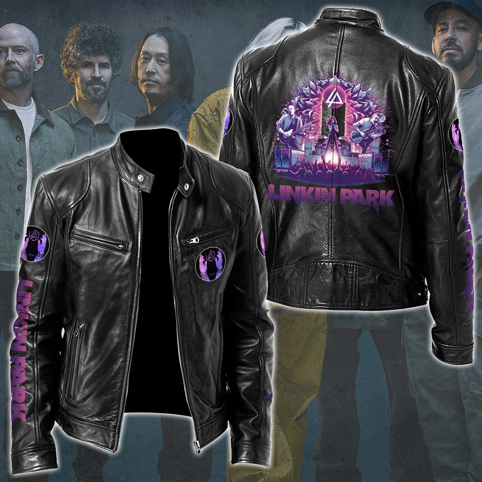 Linkin Park Leather Bomber Jacket