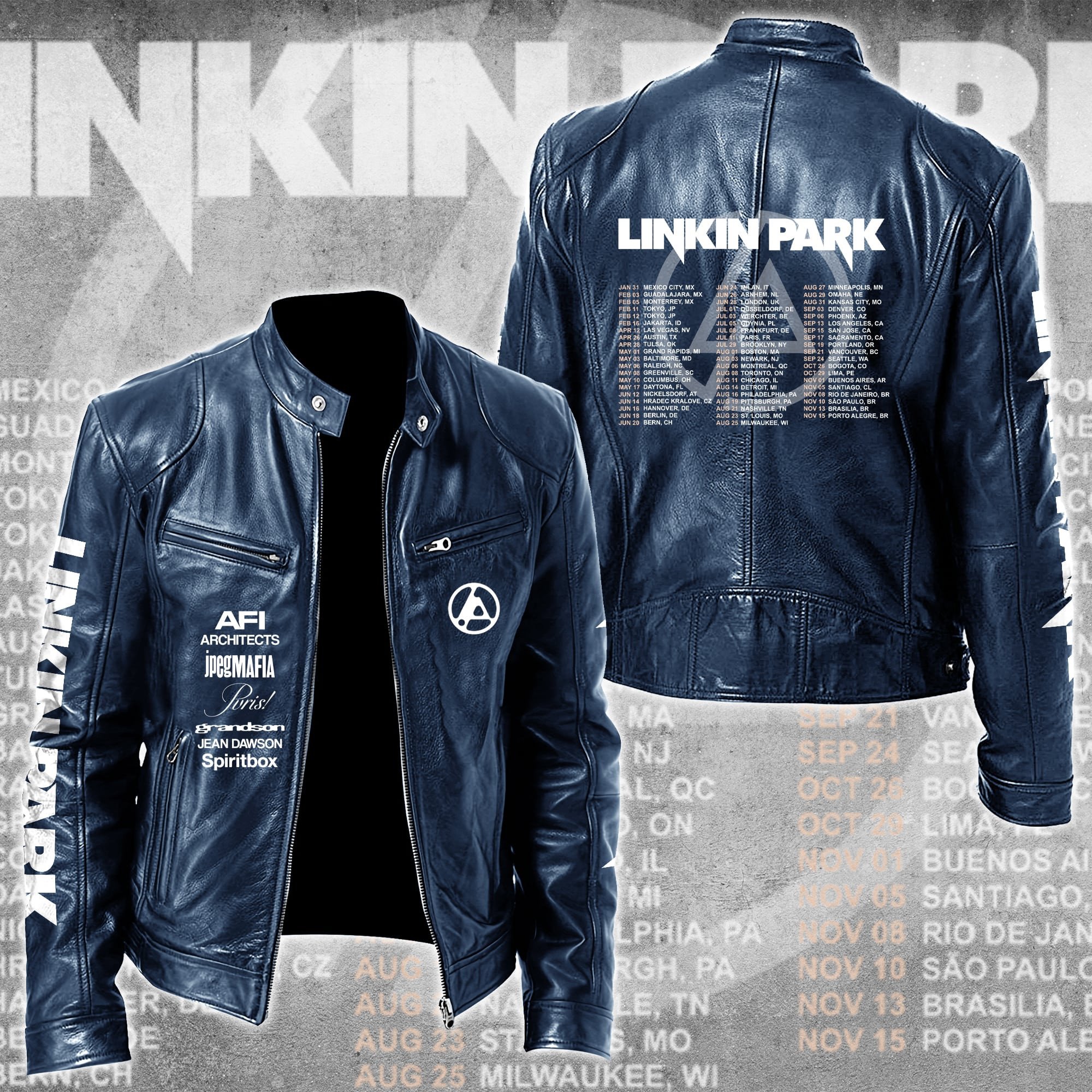 Linkin Park Leather Bomber Jacket