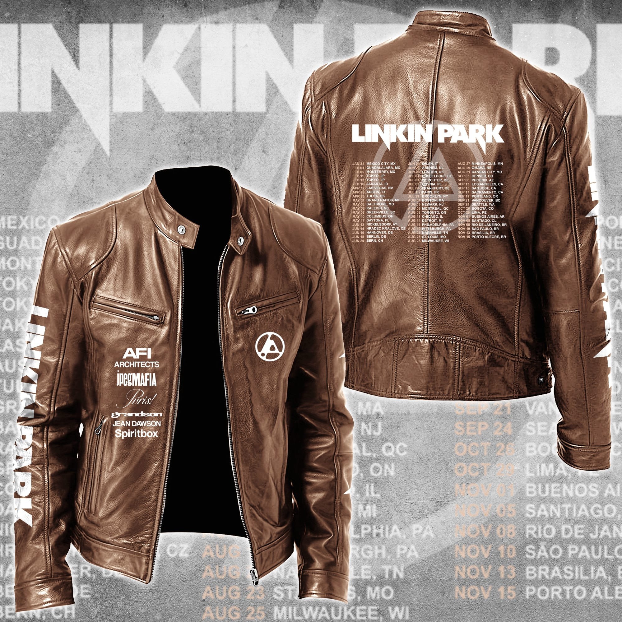 Linkin Park Leather Bomber Jacket