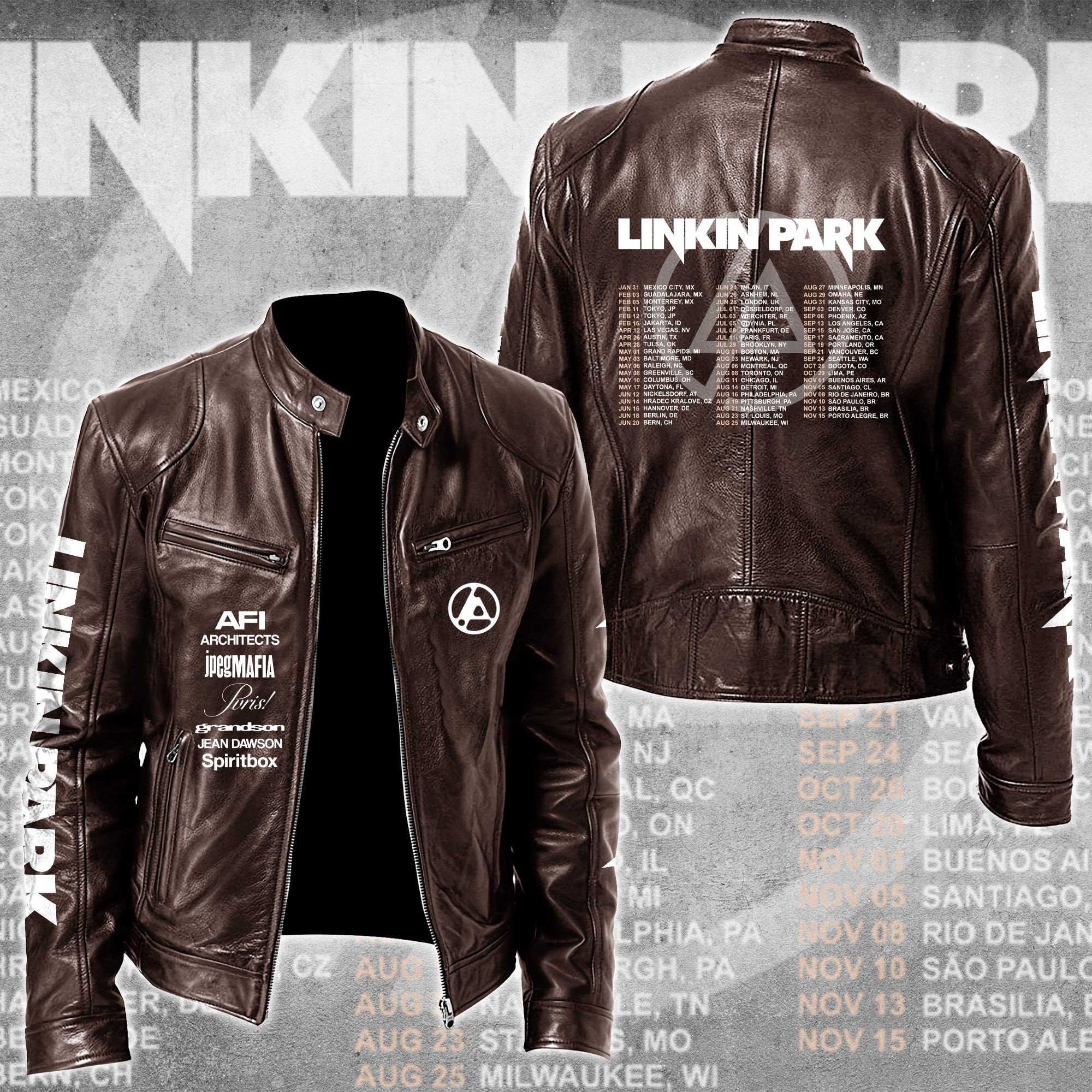 Linkin Park Leather Bomber Jacket