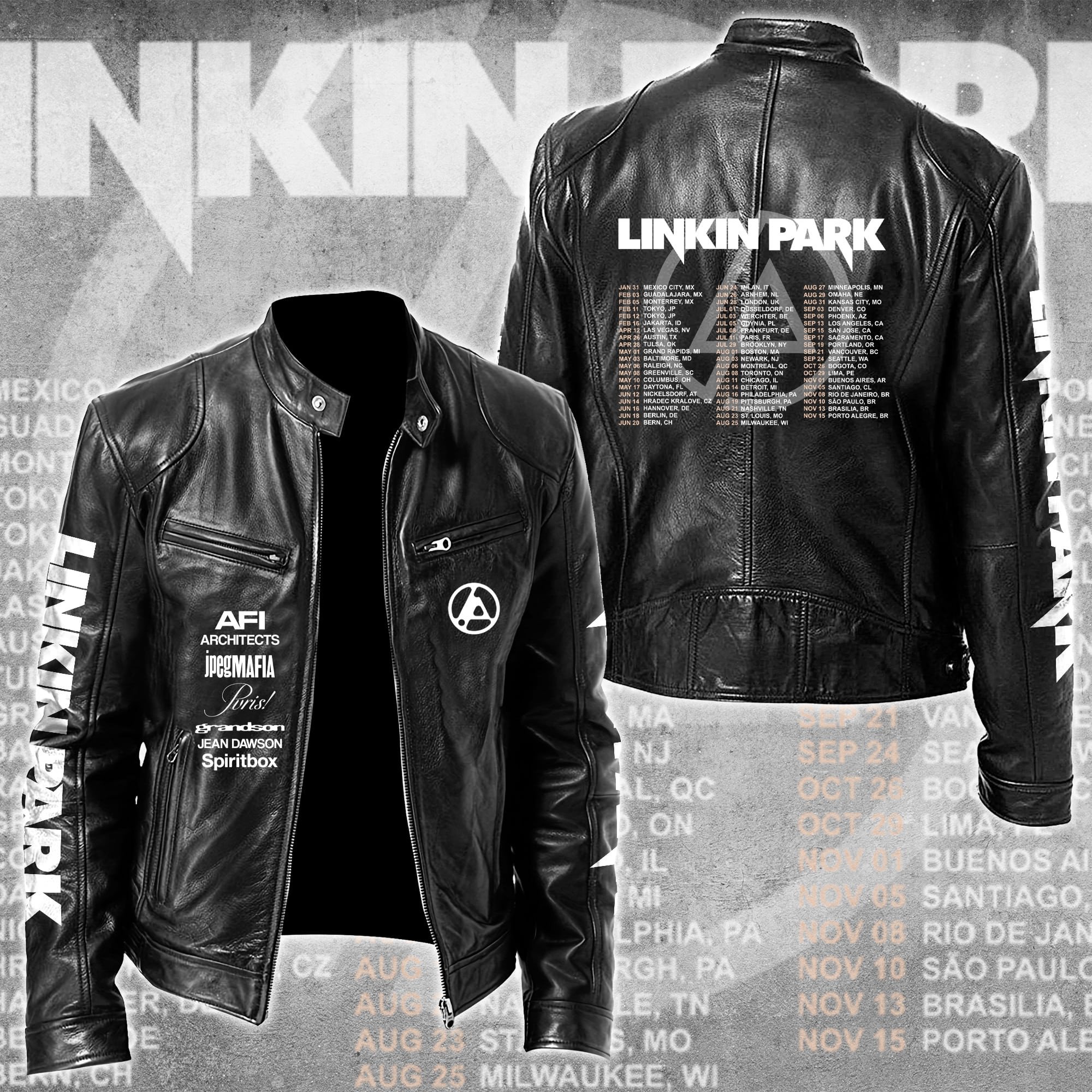 Linkin Park Leather Bomber Jacket