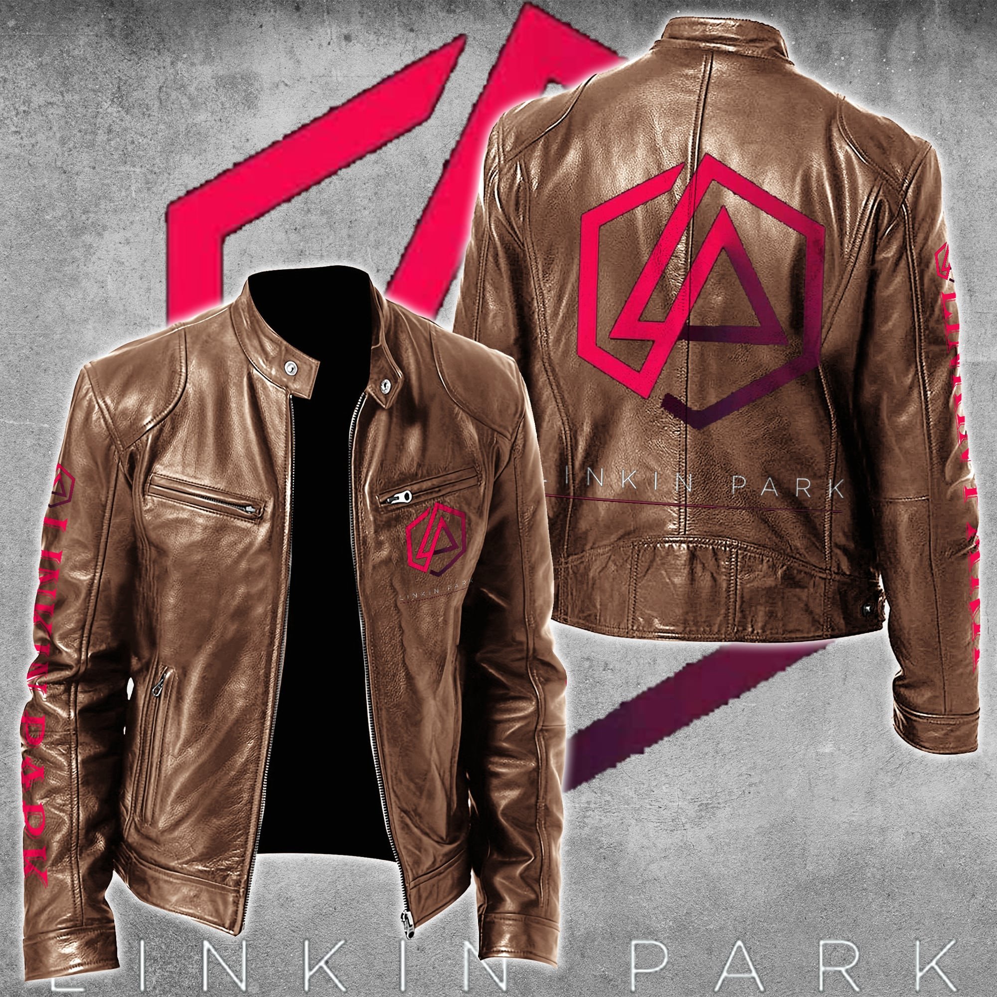 Linkin Park Music Leather Bomber Jacket