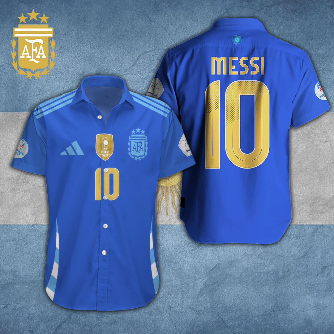 Lionel Messi X Argentina National Football FIFA World Cup Hawaiian Shirt Gifts For Fans