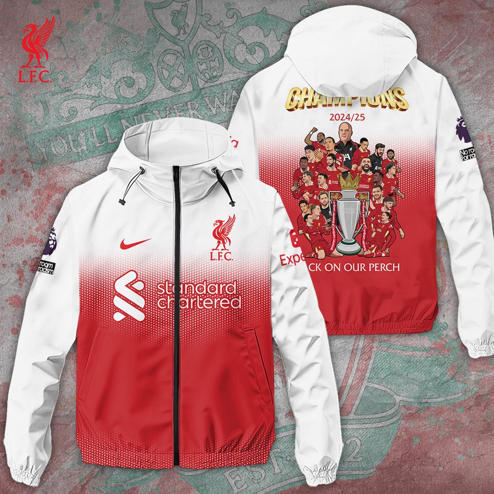 Liverpool FC Champion 2024 25 Premier League 3D Windbreaker Jacket GCL1213
