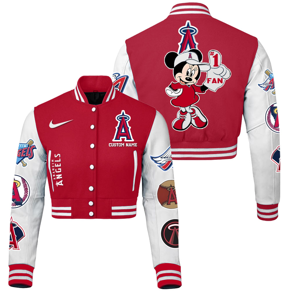Los Angeles Angels MLB Style Cropped Baseball Jacket For Fans