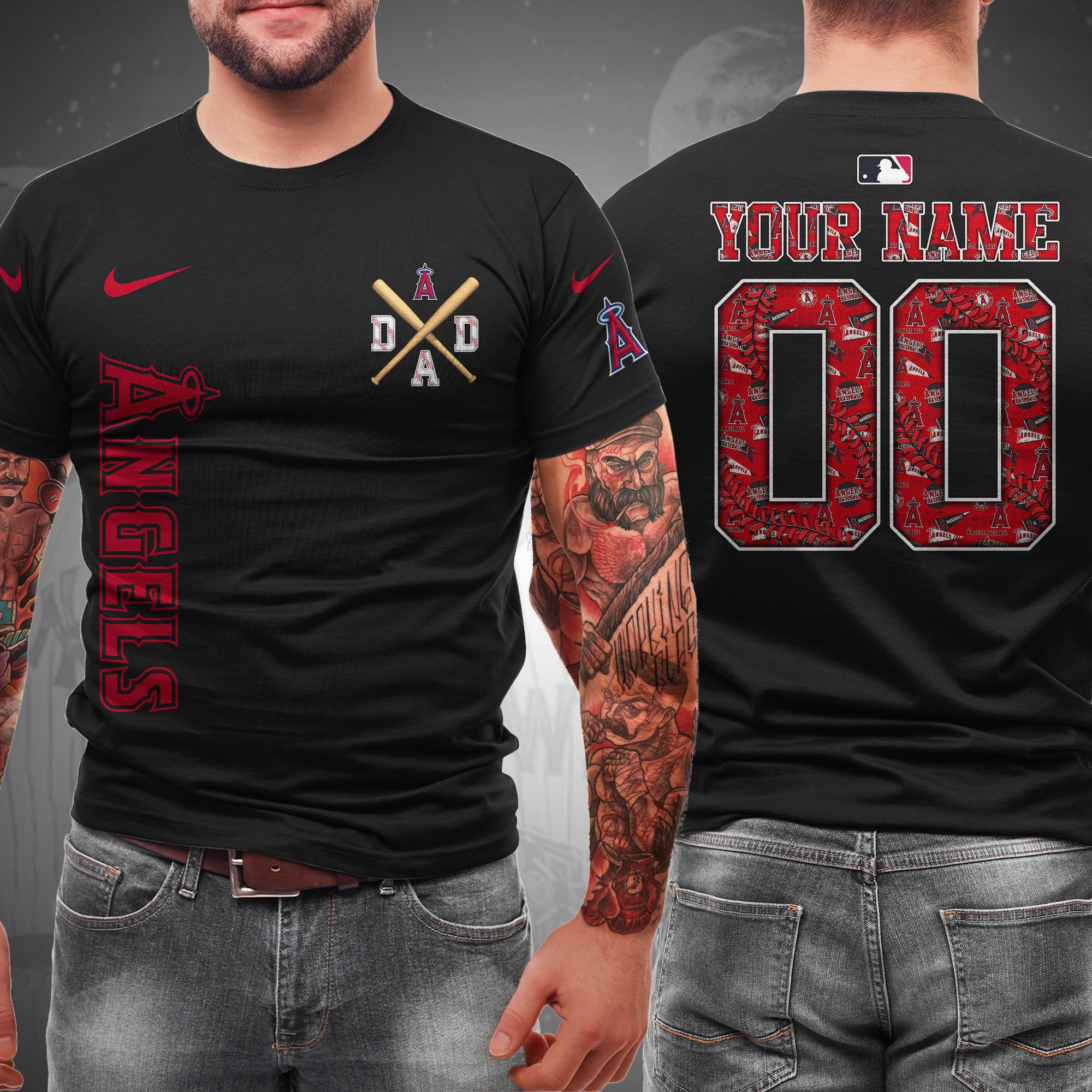 Los Angeles Angels T-Shirt Custom Name And Number, Sport Team Shirt, Gifts For Dad 
