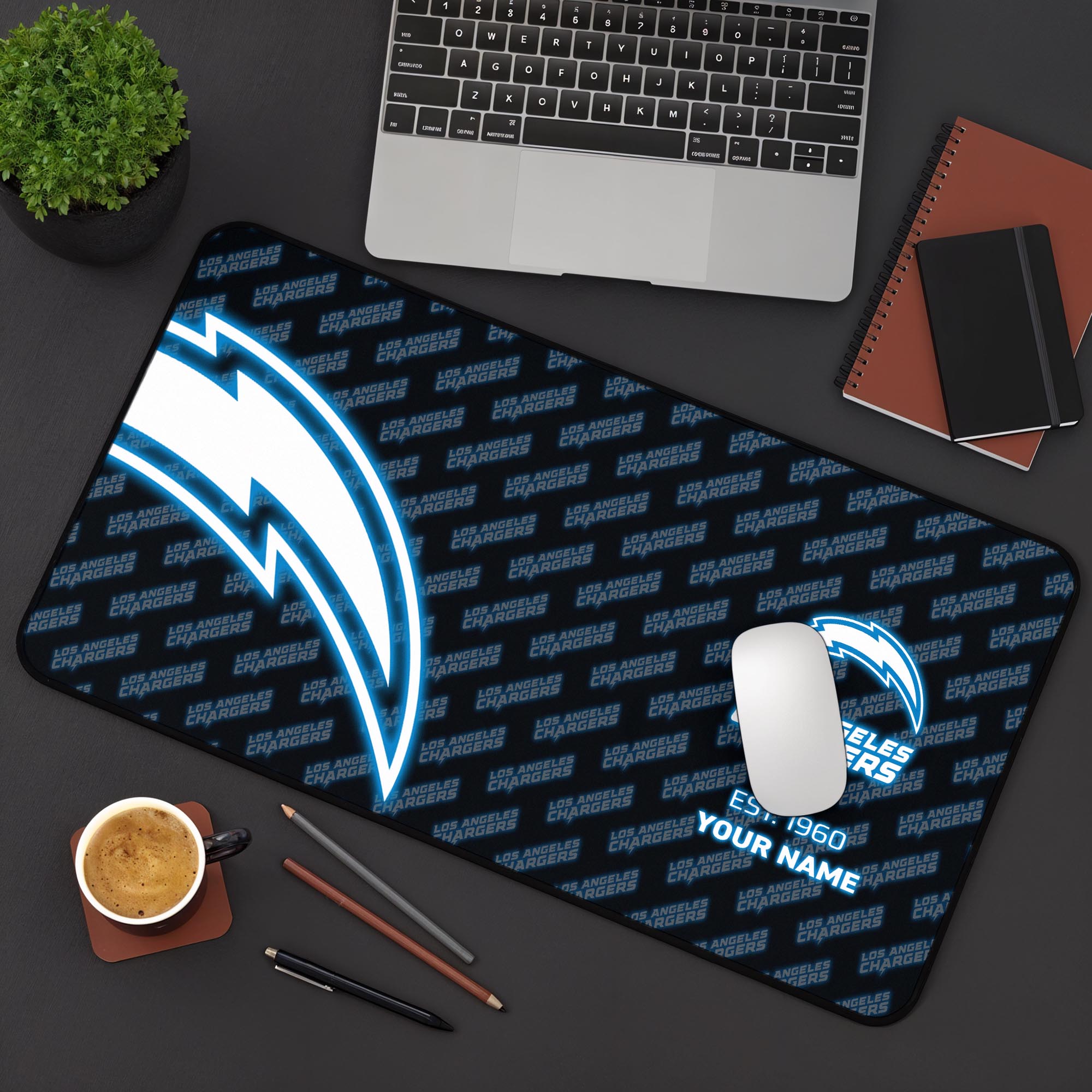 Los Angeles Chargers 2025 Version Mouse Pad Custom Printed, Sport Team Mouse Pad, Sport Gift For Fans