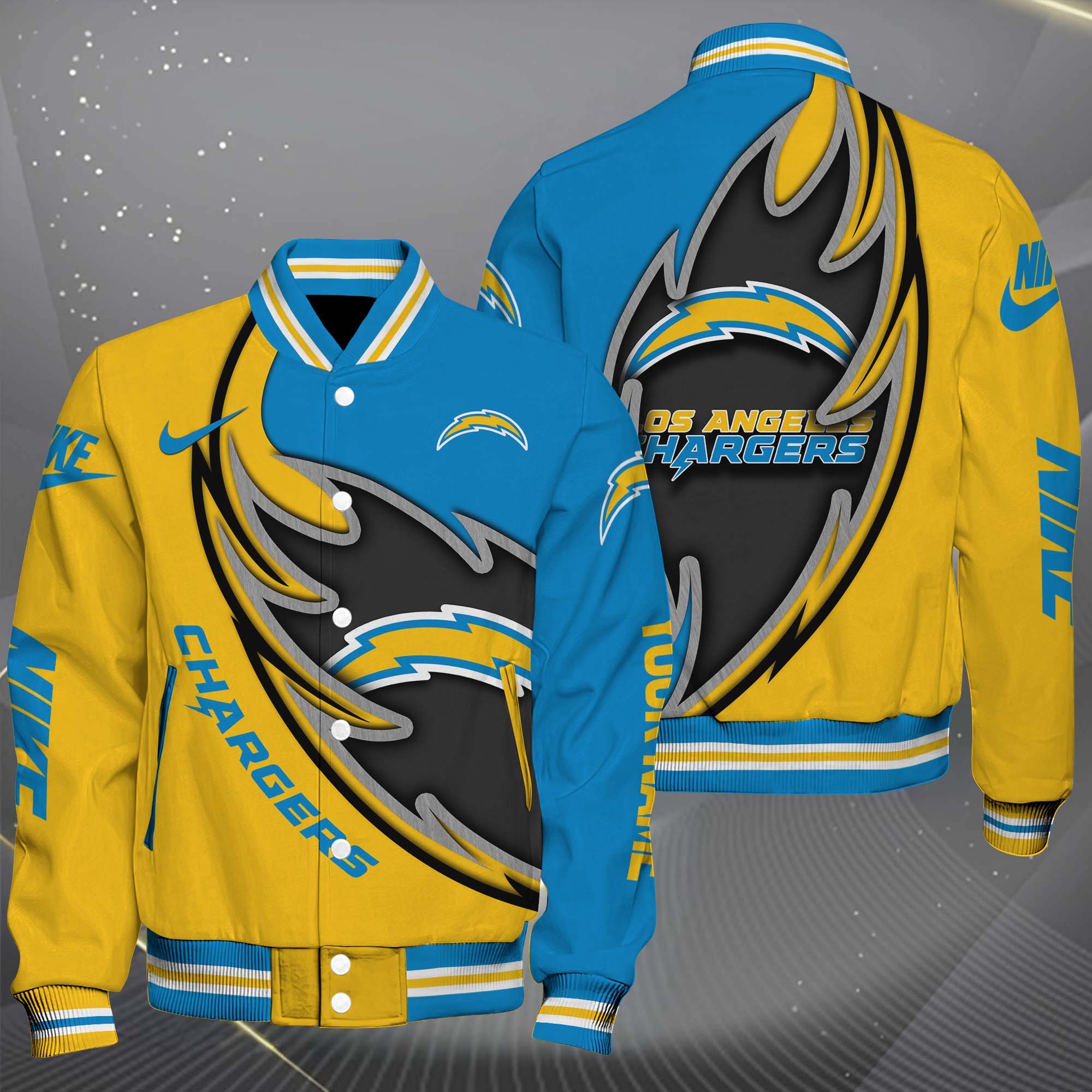 Los Angeles Chargers Baseball Jacket, Sport Jacket Custom You Name, Football Fan Gifts 