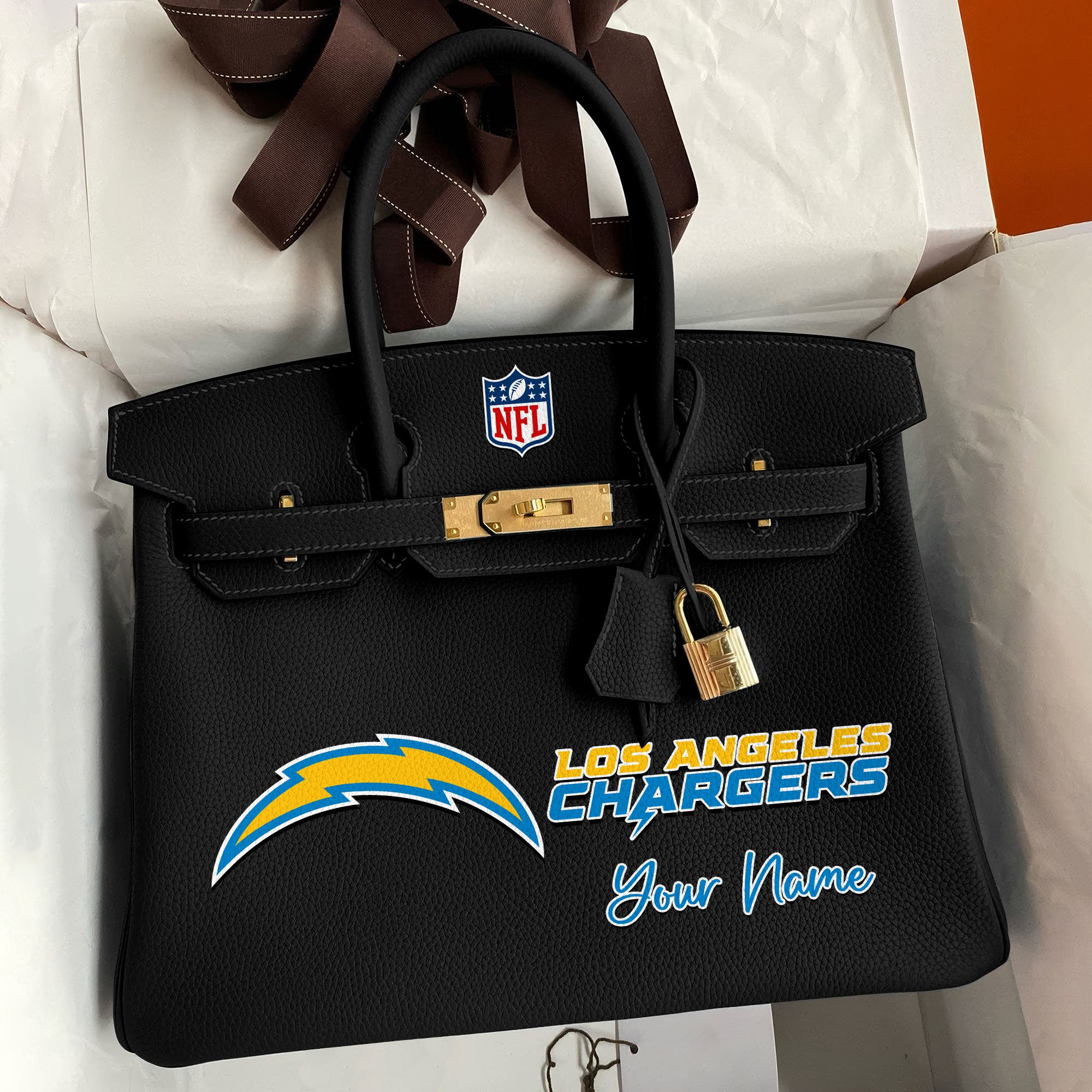 Los Angeles Chargers Deluxe Handbag For Women Custom Your Name 2025 Versions, Sport Deluxe Handbag