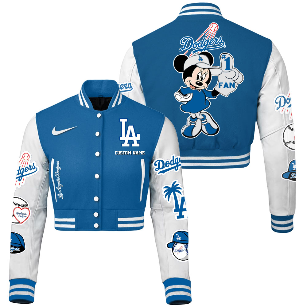 Los Angeles Dodgers MLB Style Cropped Baseball Jacket For Fans