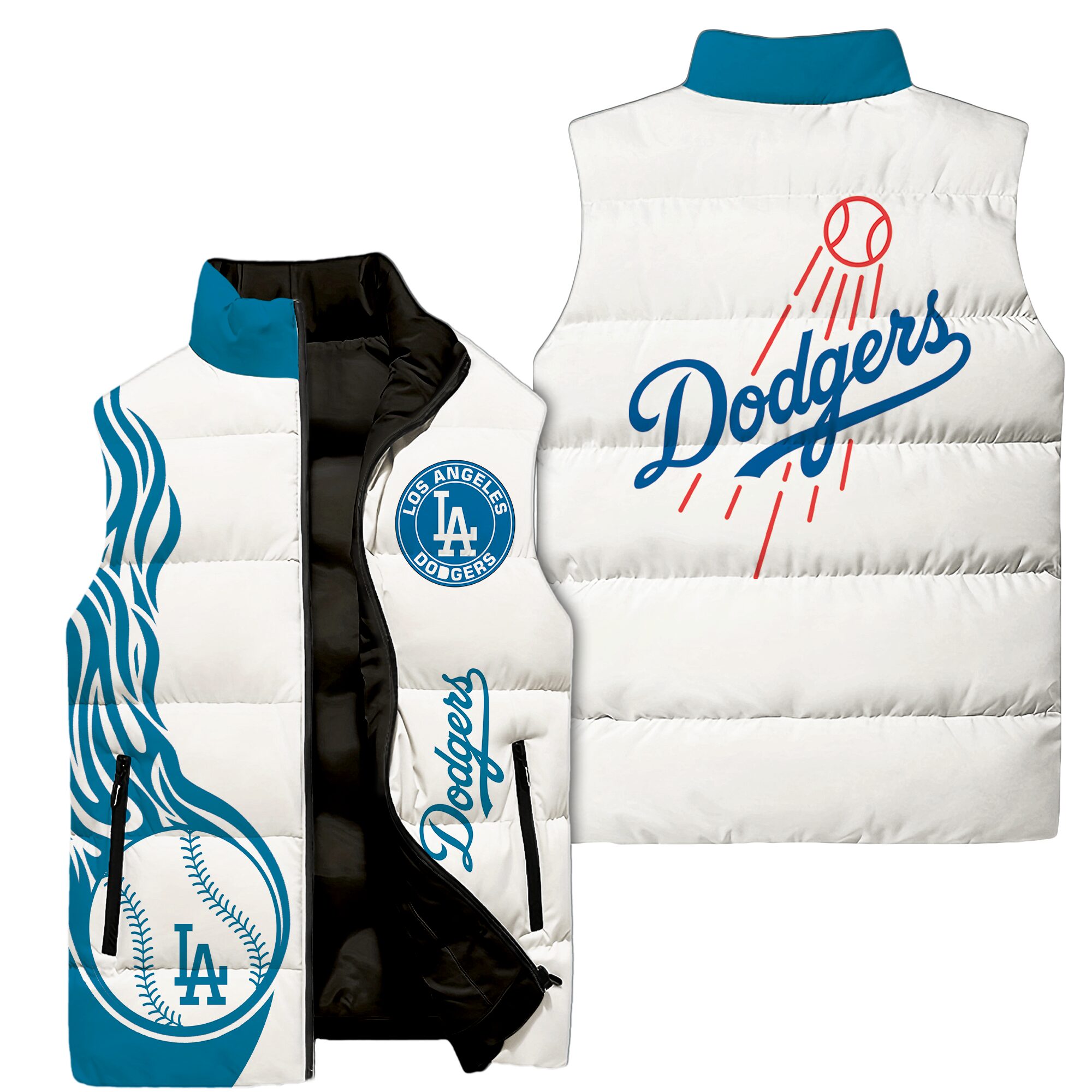 Los Angeles Dodgers MLB Style Sleeveless Puffer Jacket For Fans