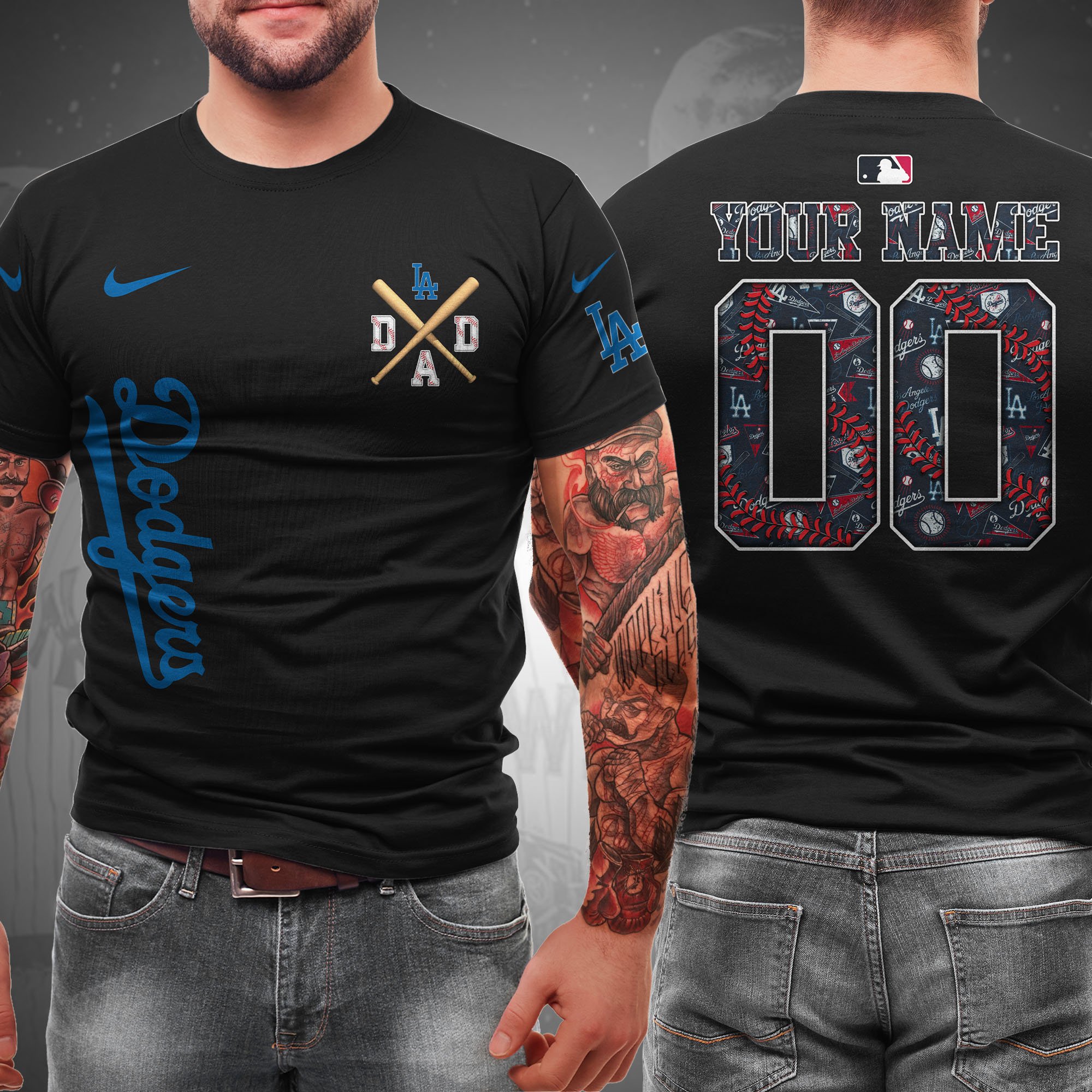 Los Angeles Dodgers T-Shirt Custom Name And Number, Sport Team Shirt, Gifts For Dad 