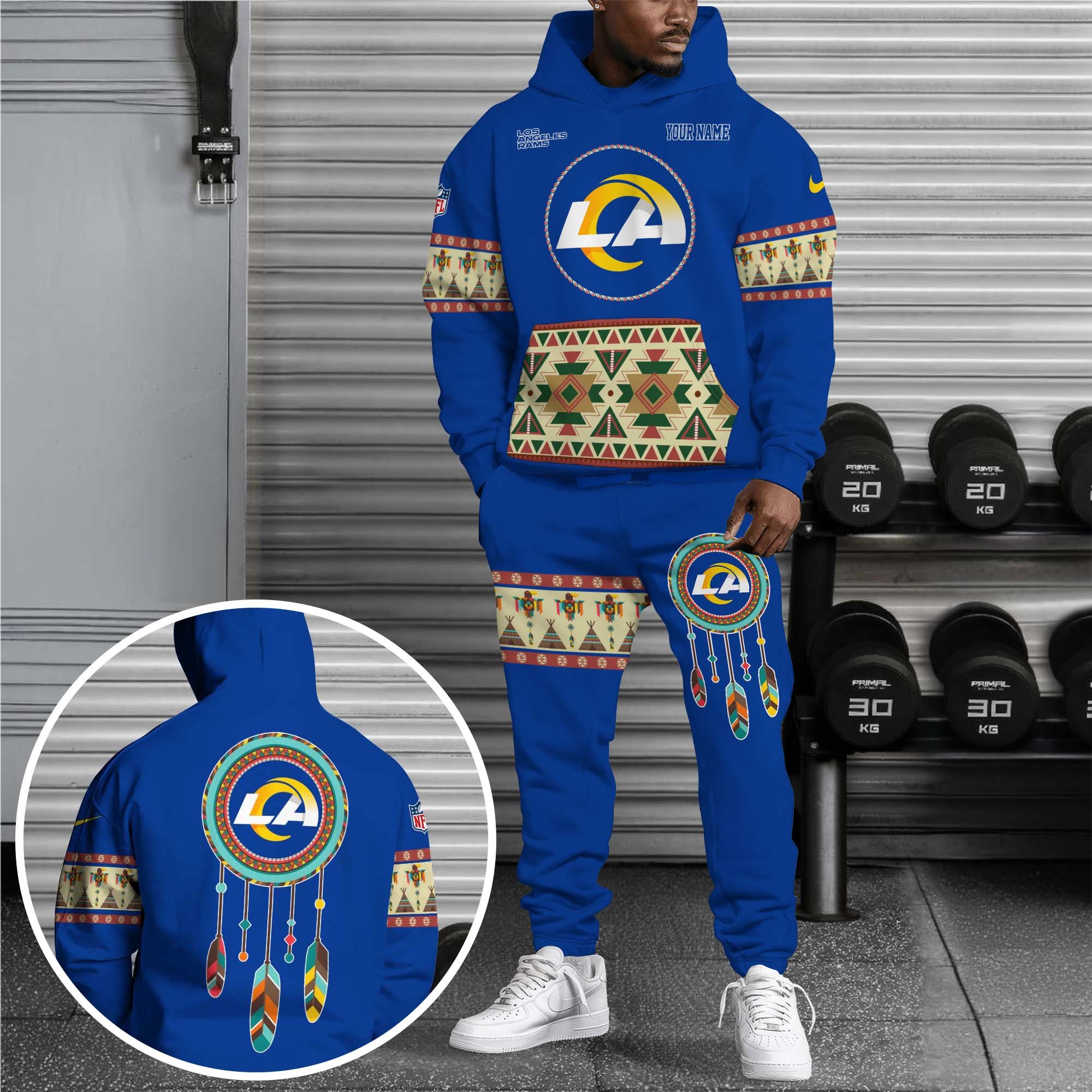 Los Angeles Rams Hoodie Sweatpants Set Custom Your Name, Sport Hoodie Sweatpants Set, Sport Gifts For Fan