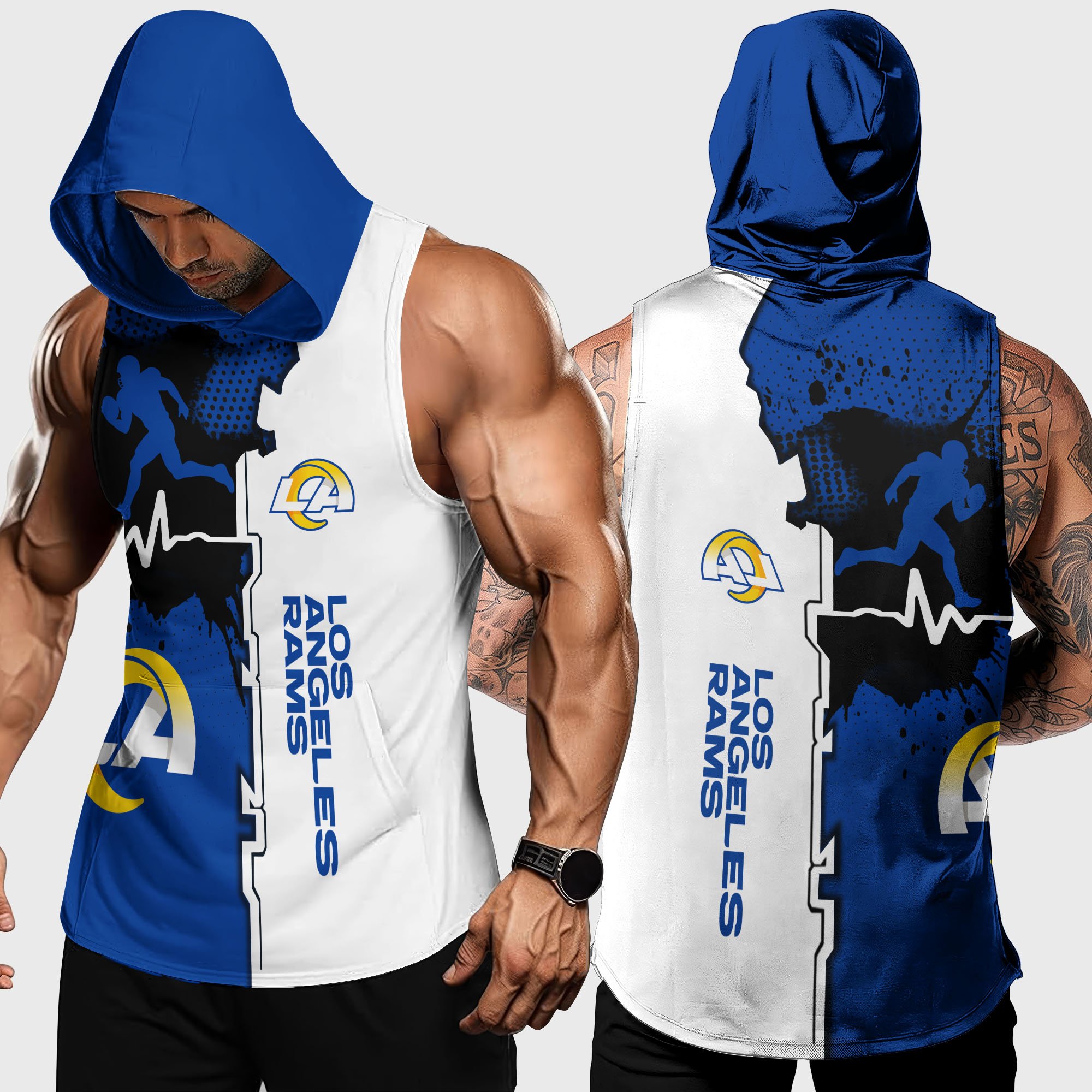 Los Angeles Rams Hoodie Tanktop Custom Your Name, Football Team Hoodie Tanktop, Gift For Football Lovers