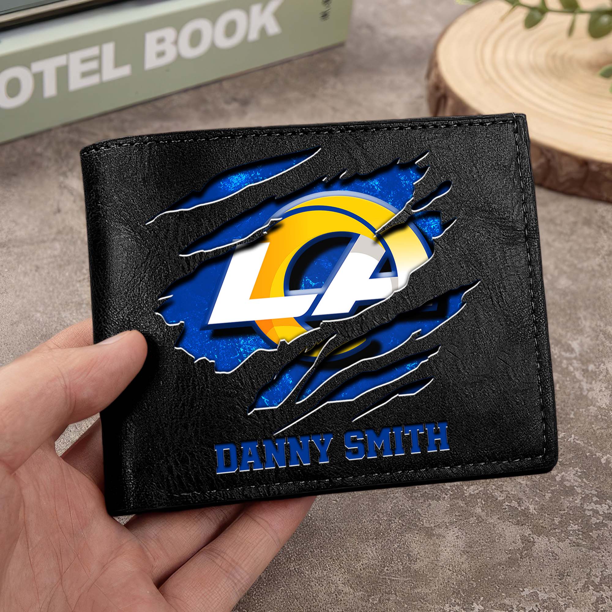 Los Angeles Rams Men Wallet Custom Your Name, Football Team Men Wallet For Fans, Gifts For Football Lovers