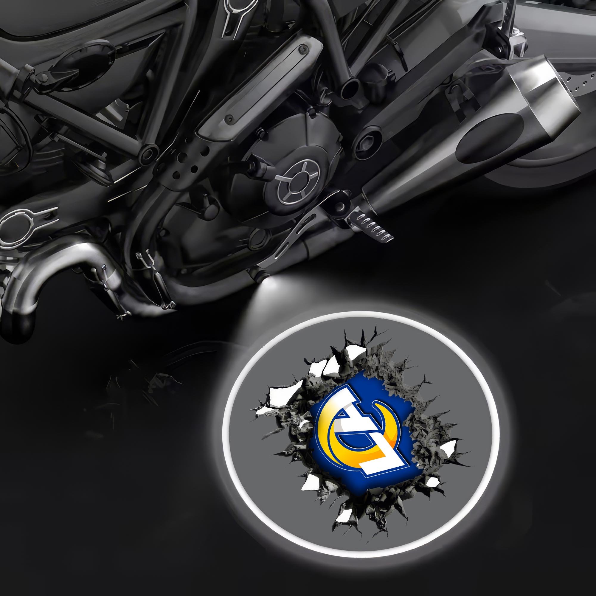 Los Angeles Rams Motorcycle Projection Lamp Light, Gifts For Fan