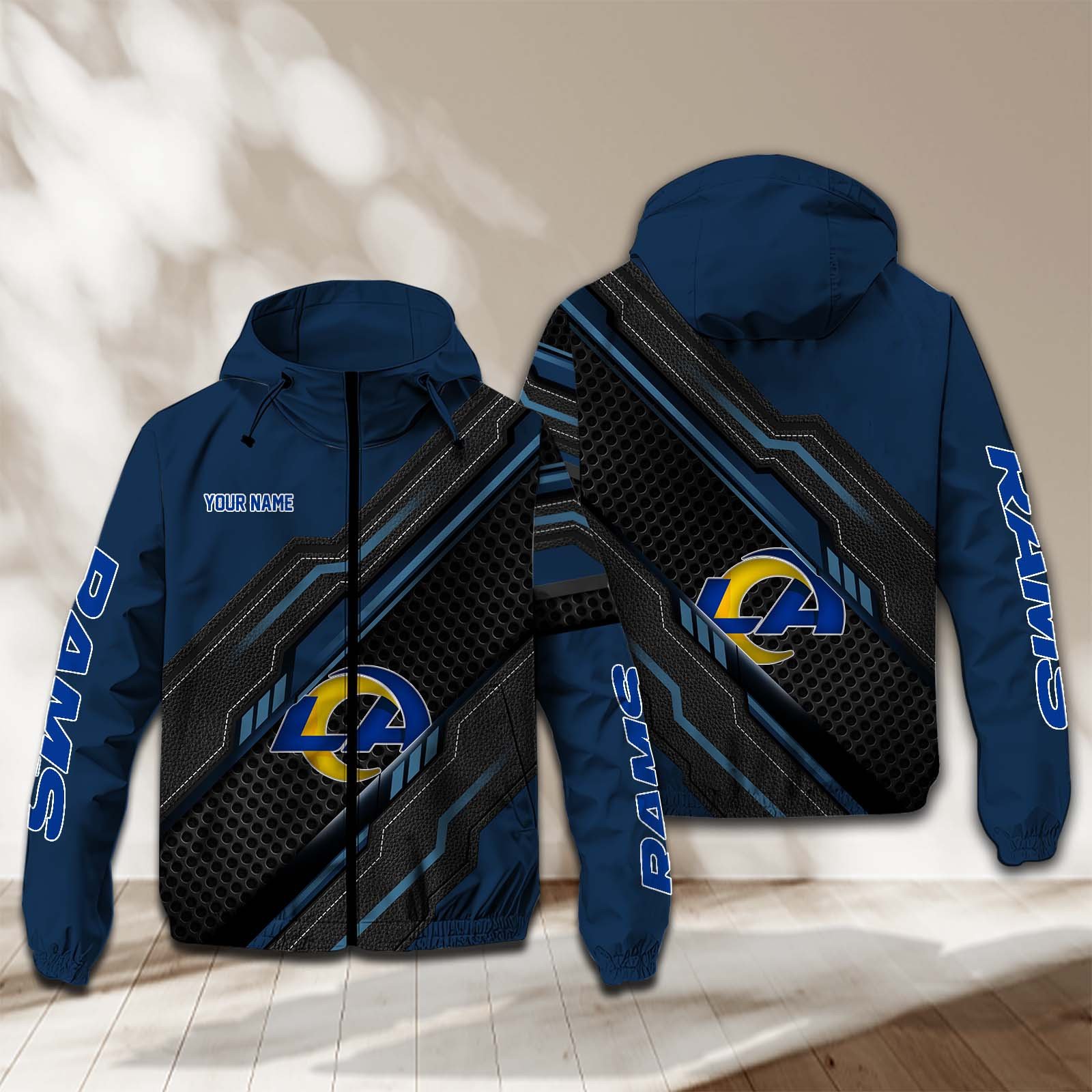 Los Angeles Rams NFL Personalized Windbreaker Jacket For Fan