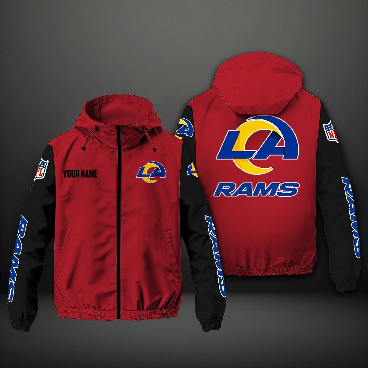 Los Angeles Rams NFL Personalized Windbreaker Jacket For Fan