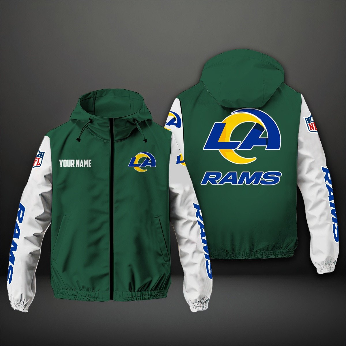 Los Angeles Rams NFL Personalized Windbreaker Jacket For Fan
