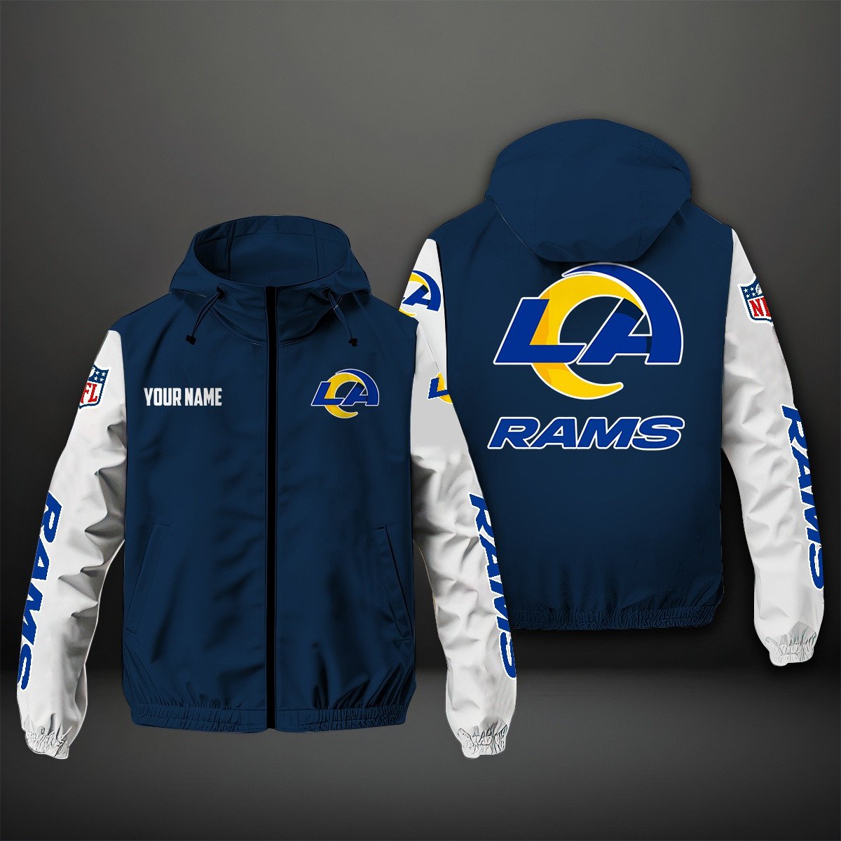 Los Angeles Rams NFL Personalized Windbreaker Jacket For Fan