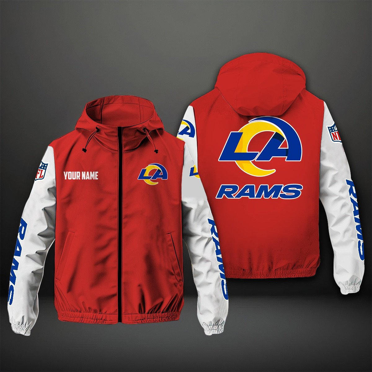 Los Angeles Rams NFL Personalized Windbreaker Jacket For Fan