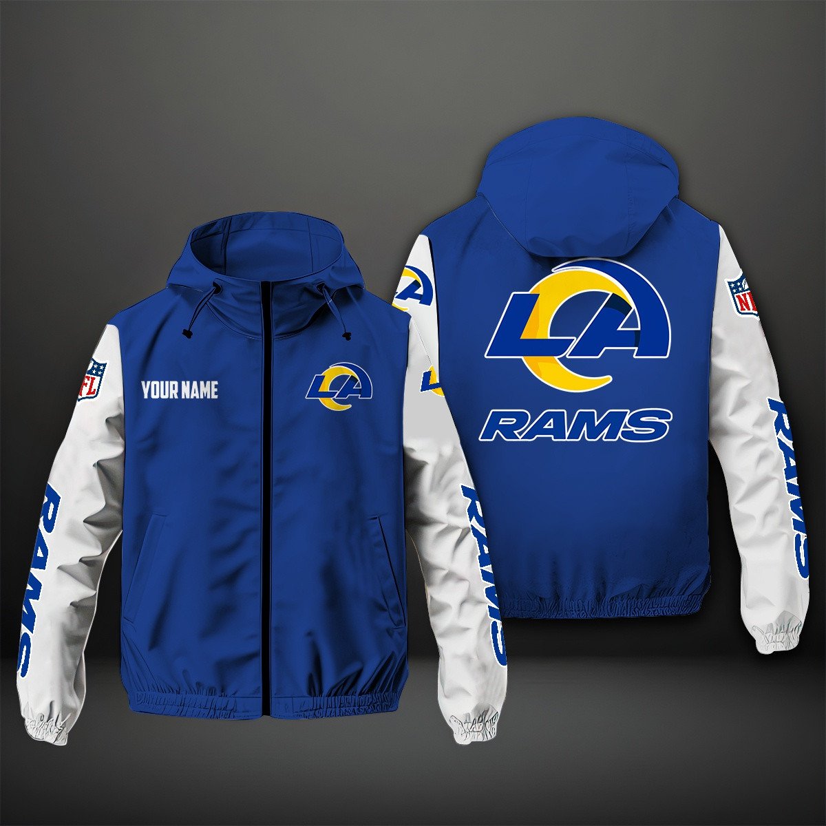 Los Angeles Rams NFL Personalized Windbreaker Jacket For Fan