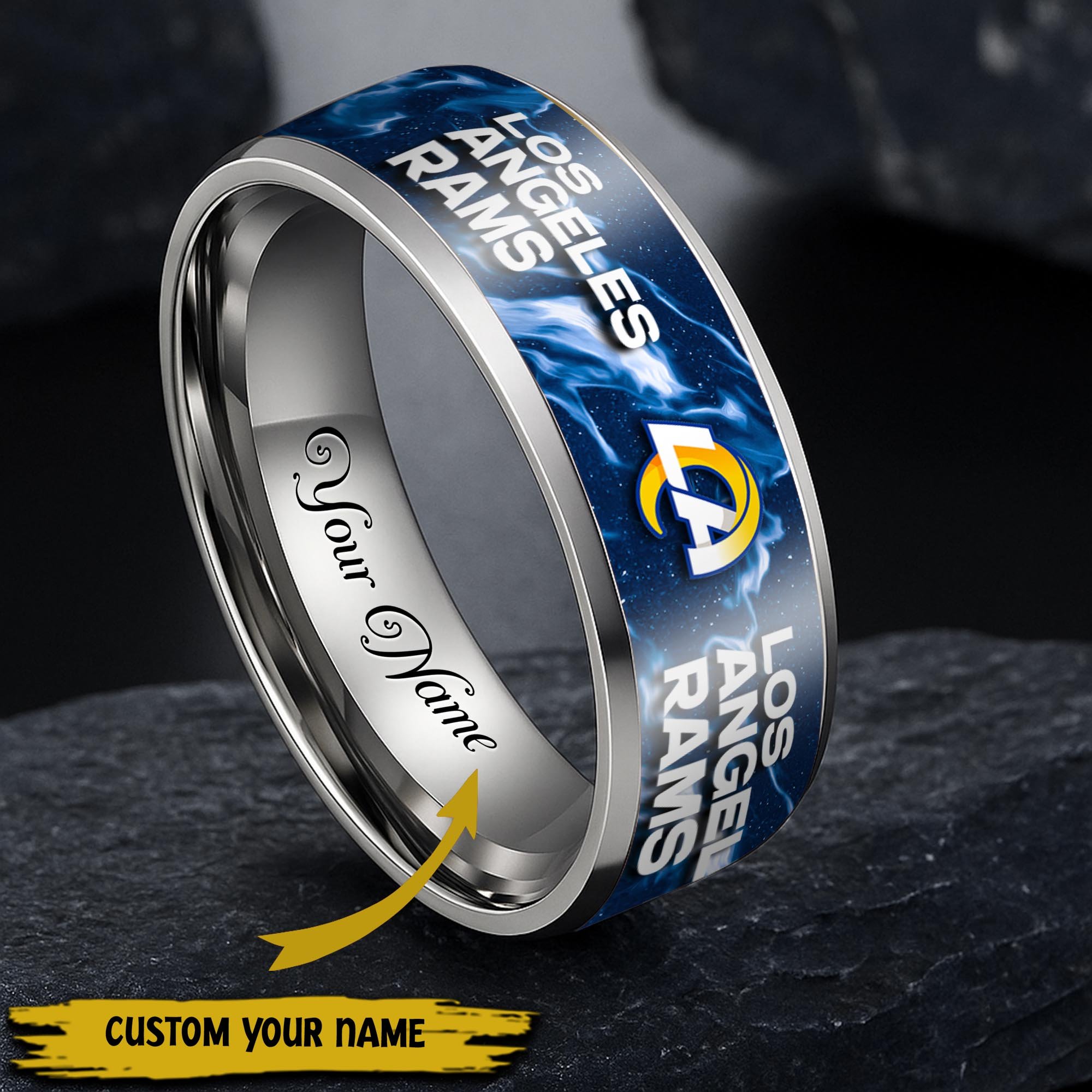 Los Angeles Rams Stainless Steel Rings Comes With Box 2025 Versions, Gifts For Fan
