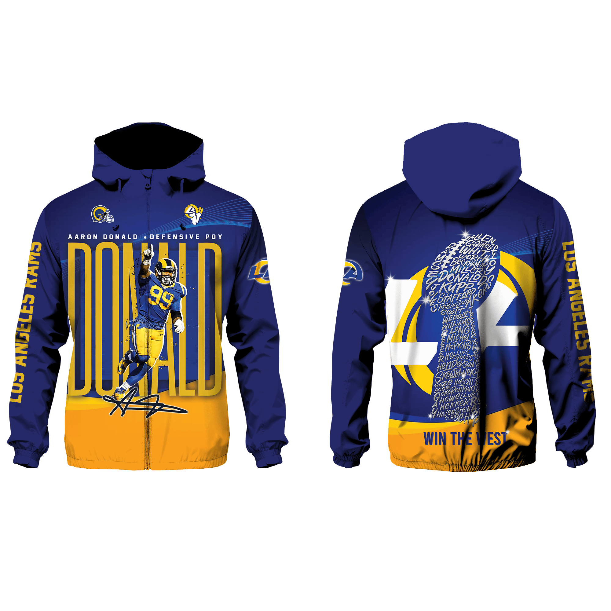 Los Angles Rams NFL Aaron Donald Windbreaker Jacket