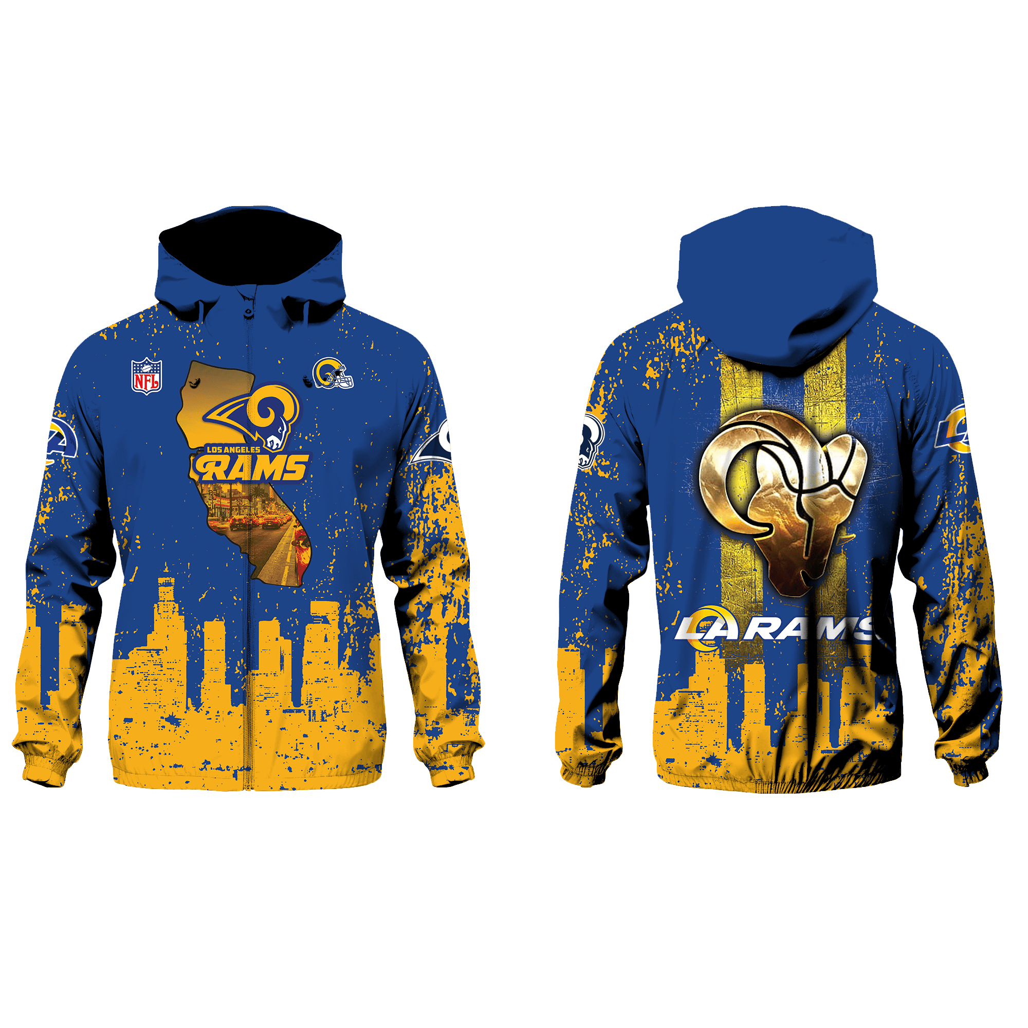 Los Angles Rams NFL Champions Football Team Windbreaker Jacket