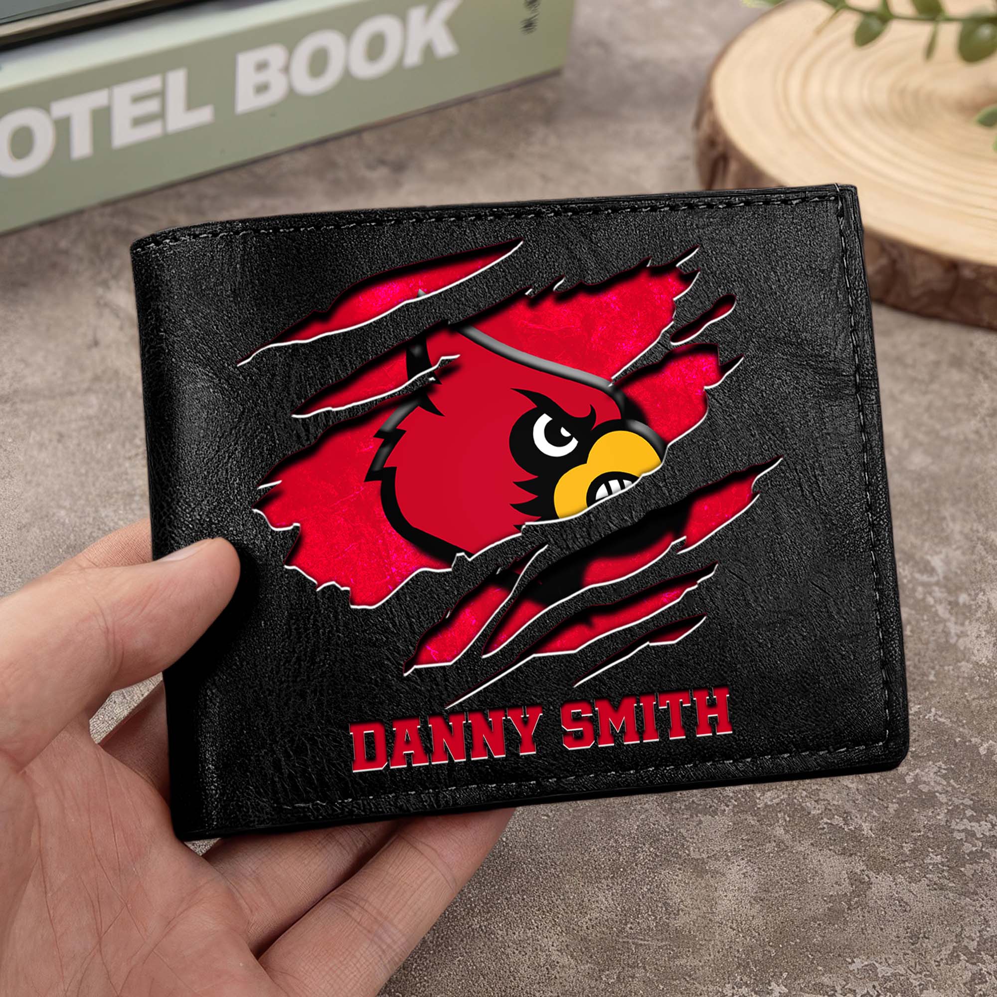 Louisville Cardinals Men Wallet Custom Your Name, Football Team Men Wallet For Fans, Gifts For Football Lovers