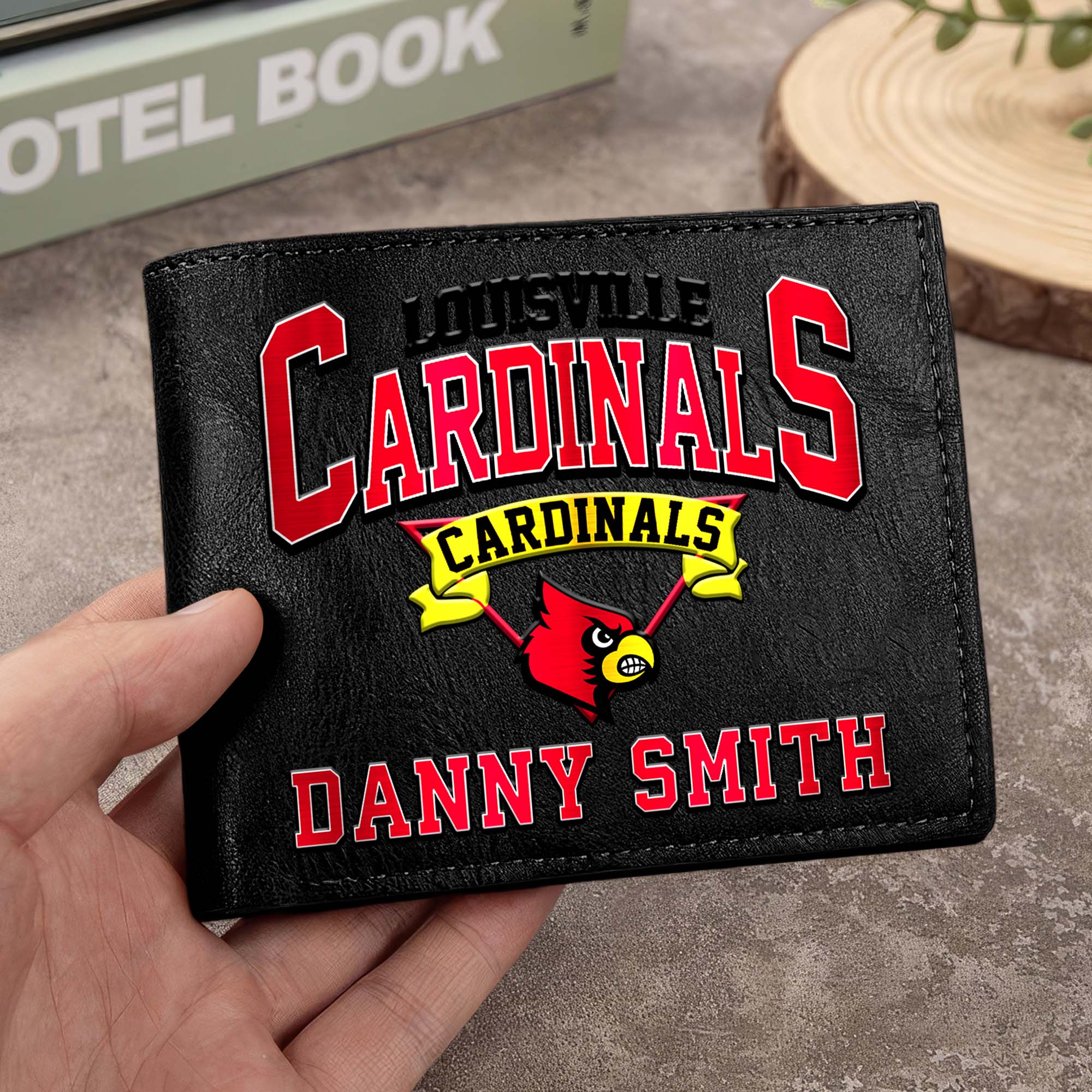 Louisville Cardinals Men Wallet Custom Your Name, Football Team Men Wallet For Fans, Gifts For Football Lovers
