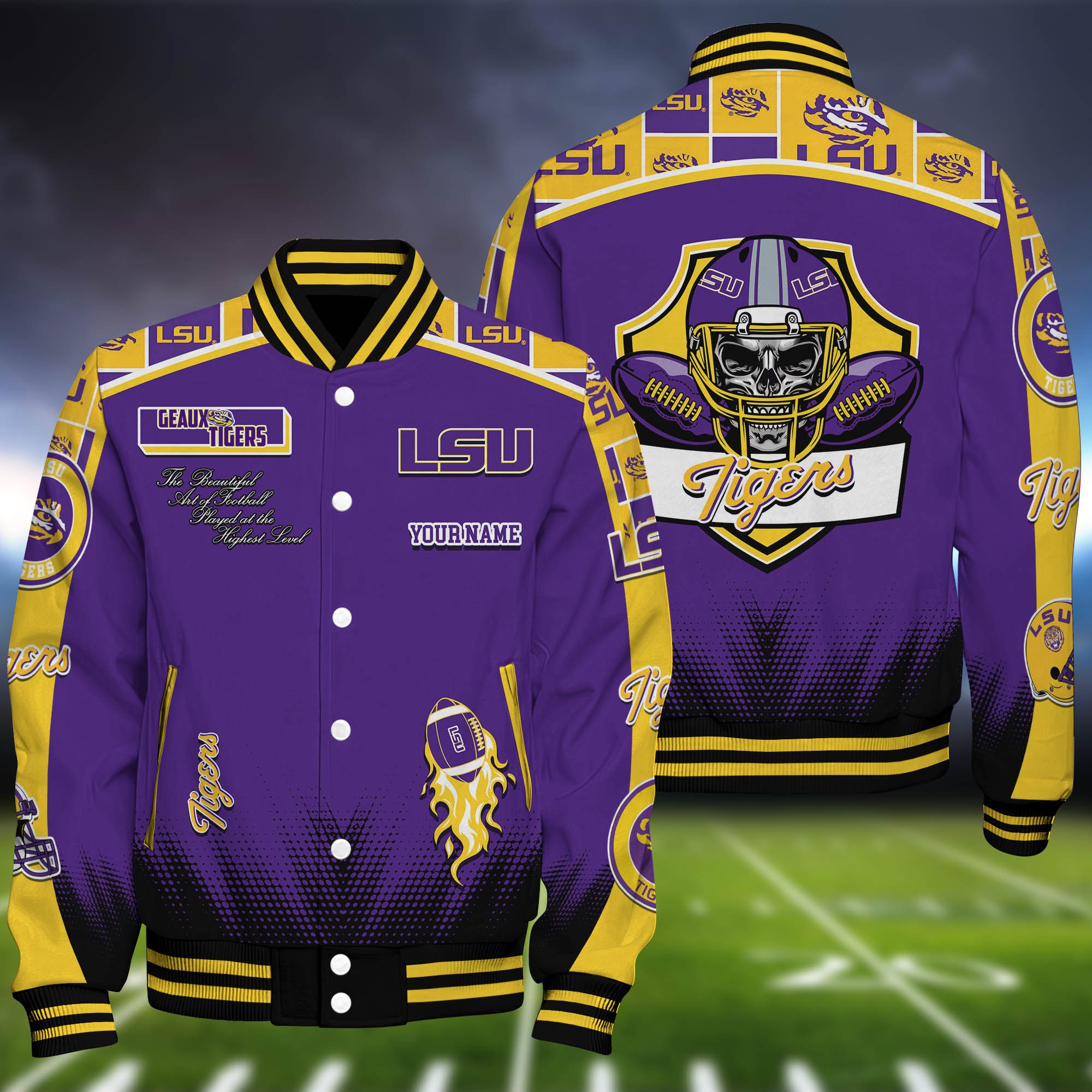 LSU TIGERS Baseball Jacket Personalized Your Name, Jackets For Sport Fans 