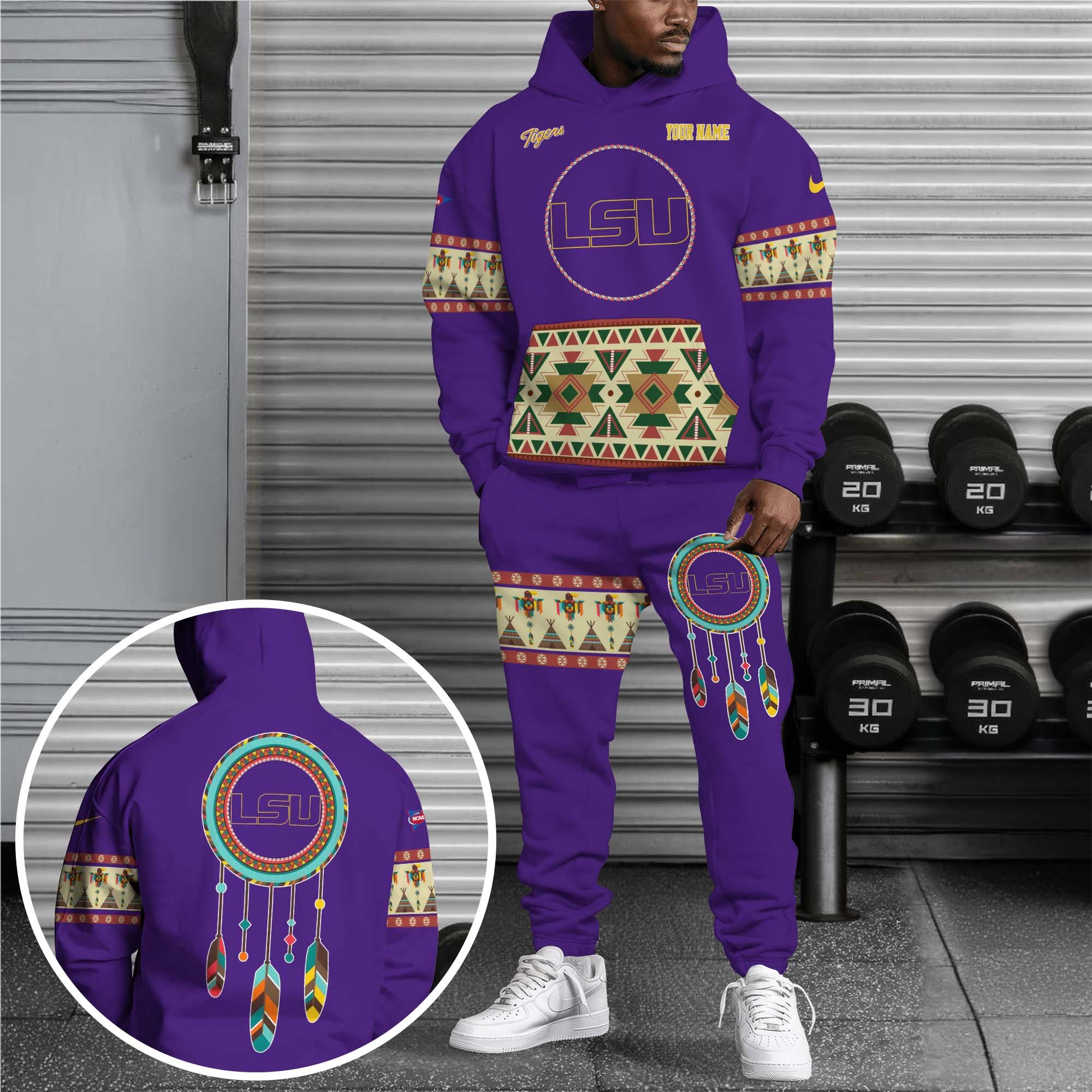 LSU TIGERS Hoodie Sweatpants Set Custom Your Name, Sport Hoodie Sweatpants Set, Sport Gifts For Fan