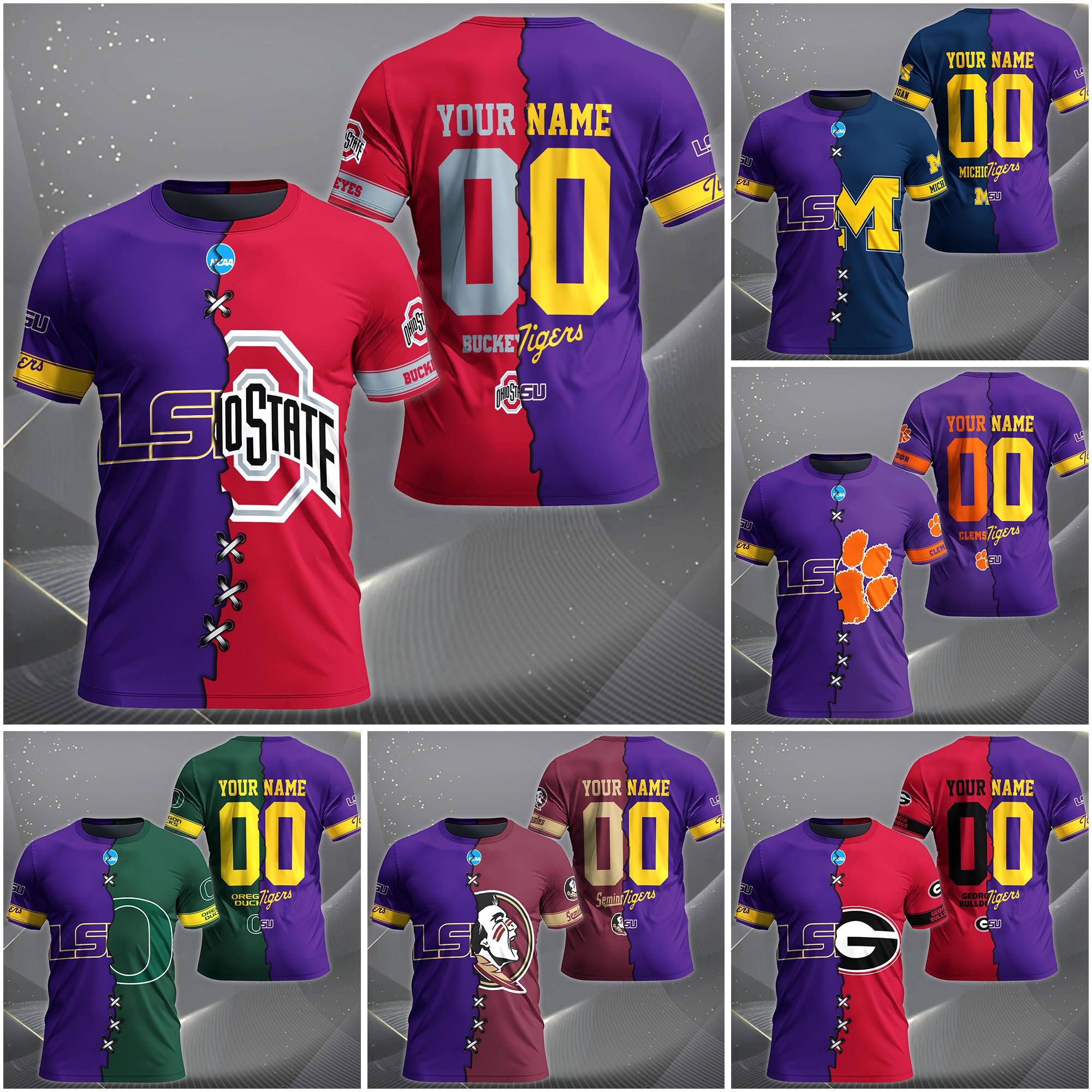 LSU TIGERS House Divided T-Shirt Custom Name 2025 Version, Year And Team, Sport Shirts For Fan