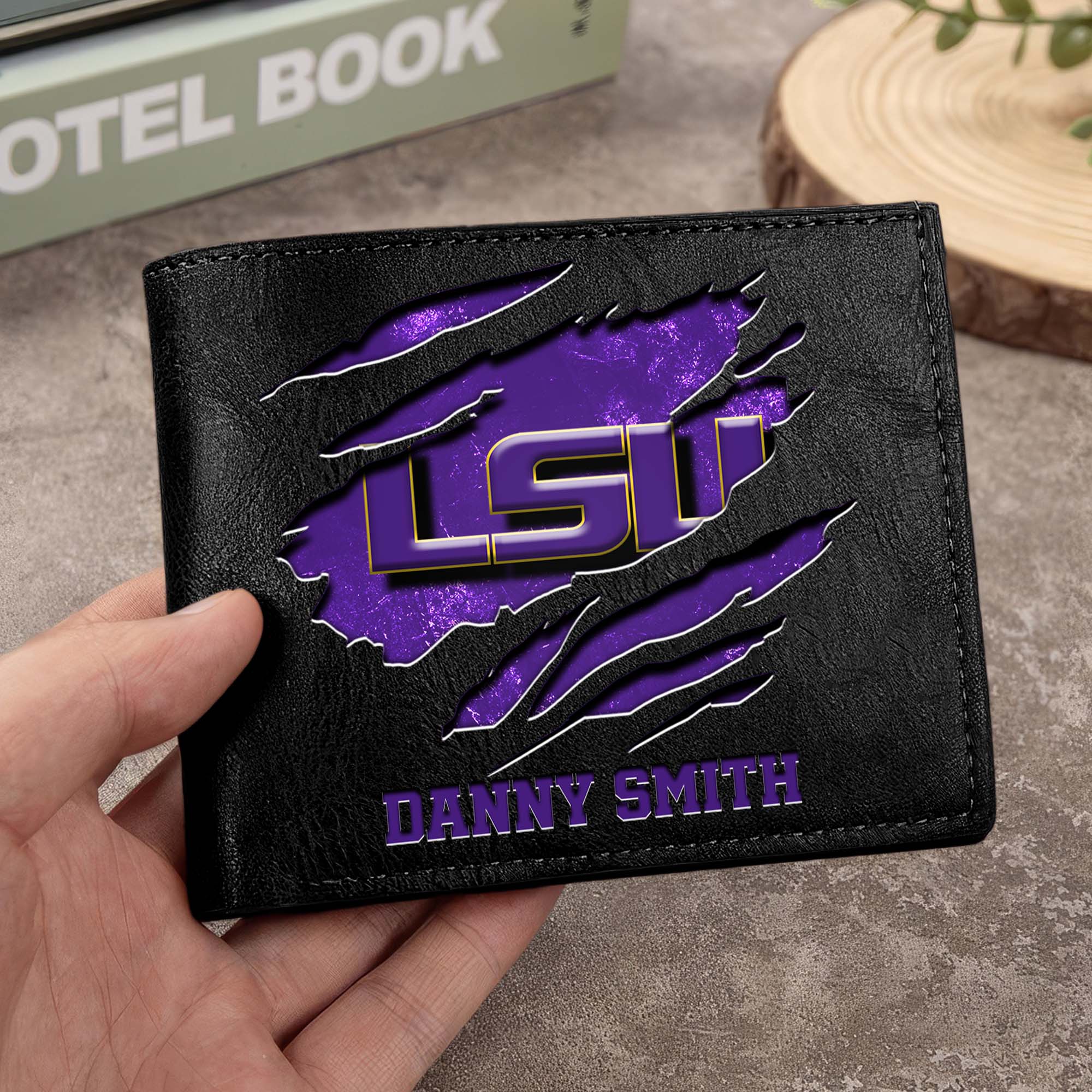LSU TIGERS Men Wallet Custom Your Name, Football Team Men Wallet For Fans, Gifts For Football Lovers