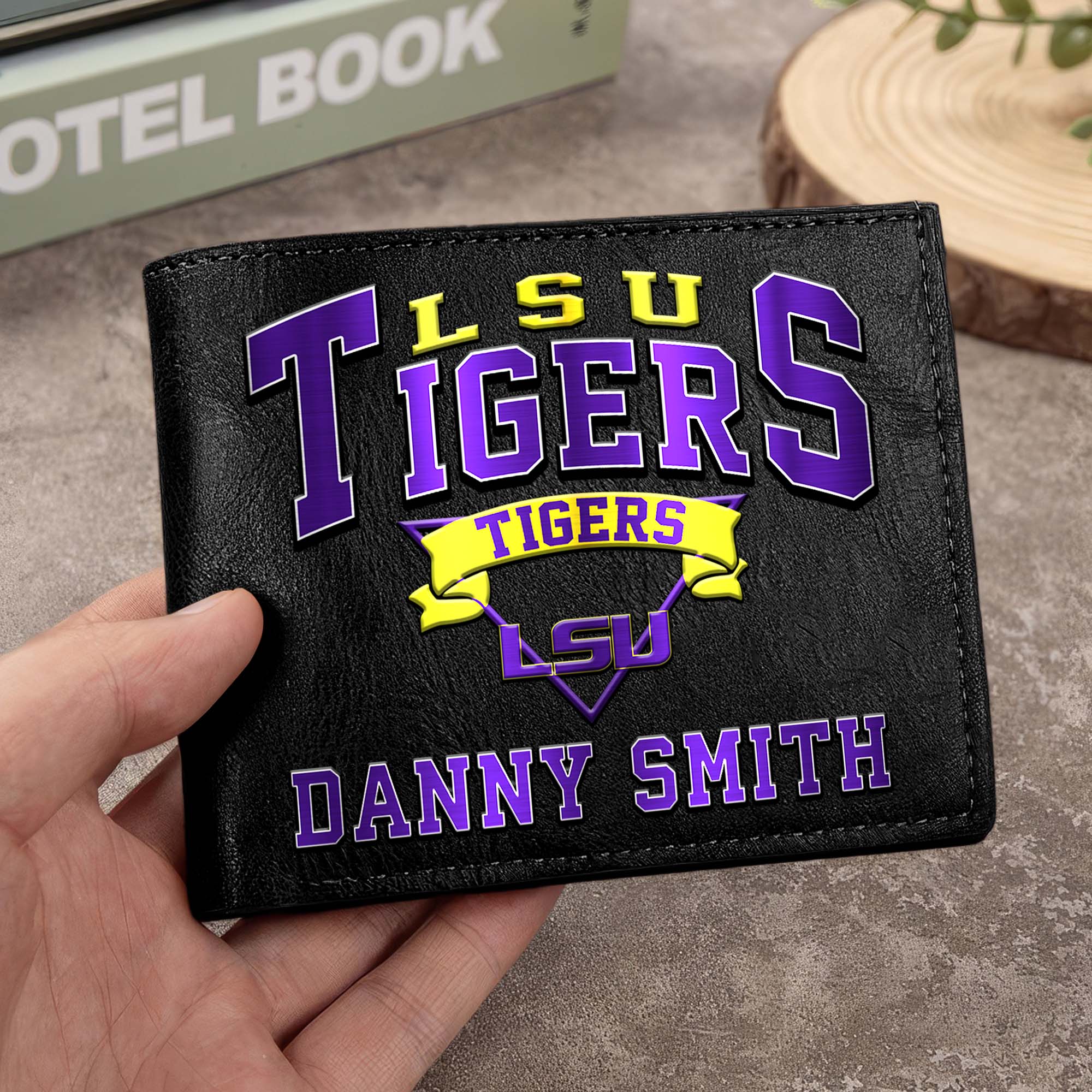 LSU TIGERS Men Wallet Custom Your Name, Football Team Men Wallet For Fans, Gifts For Football Lovers